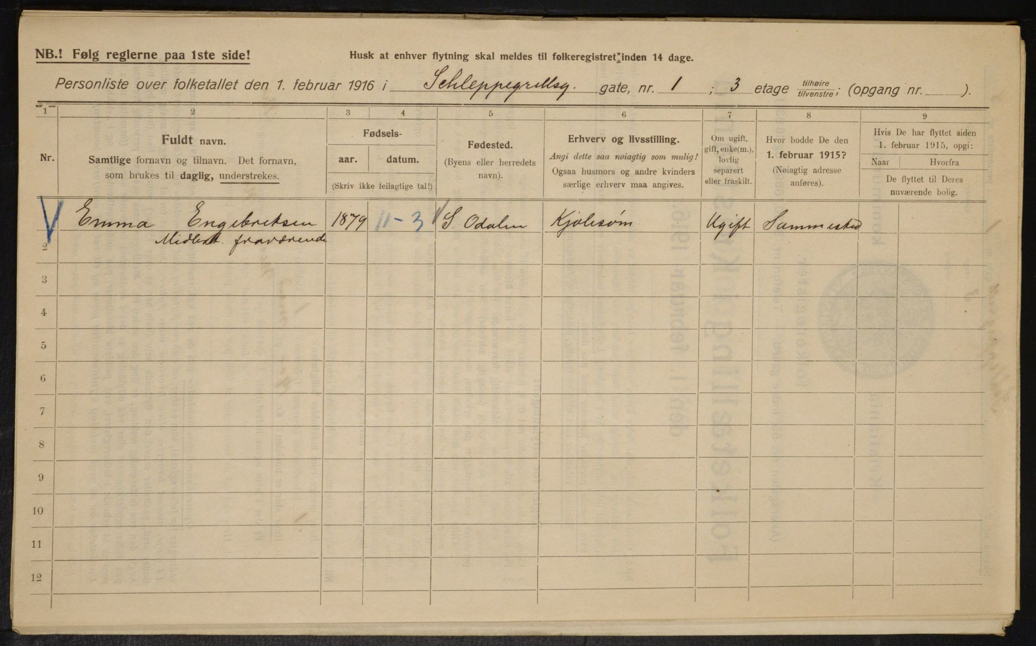 OBA, Kommunal folketelling 1.2.1916 for Kristiania, 1916, s. 91766