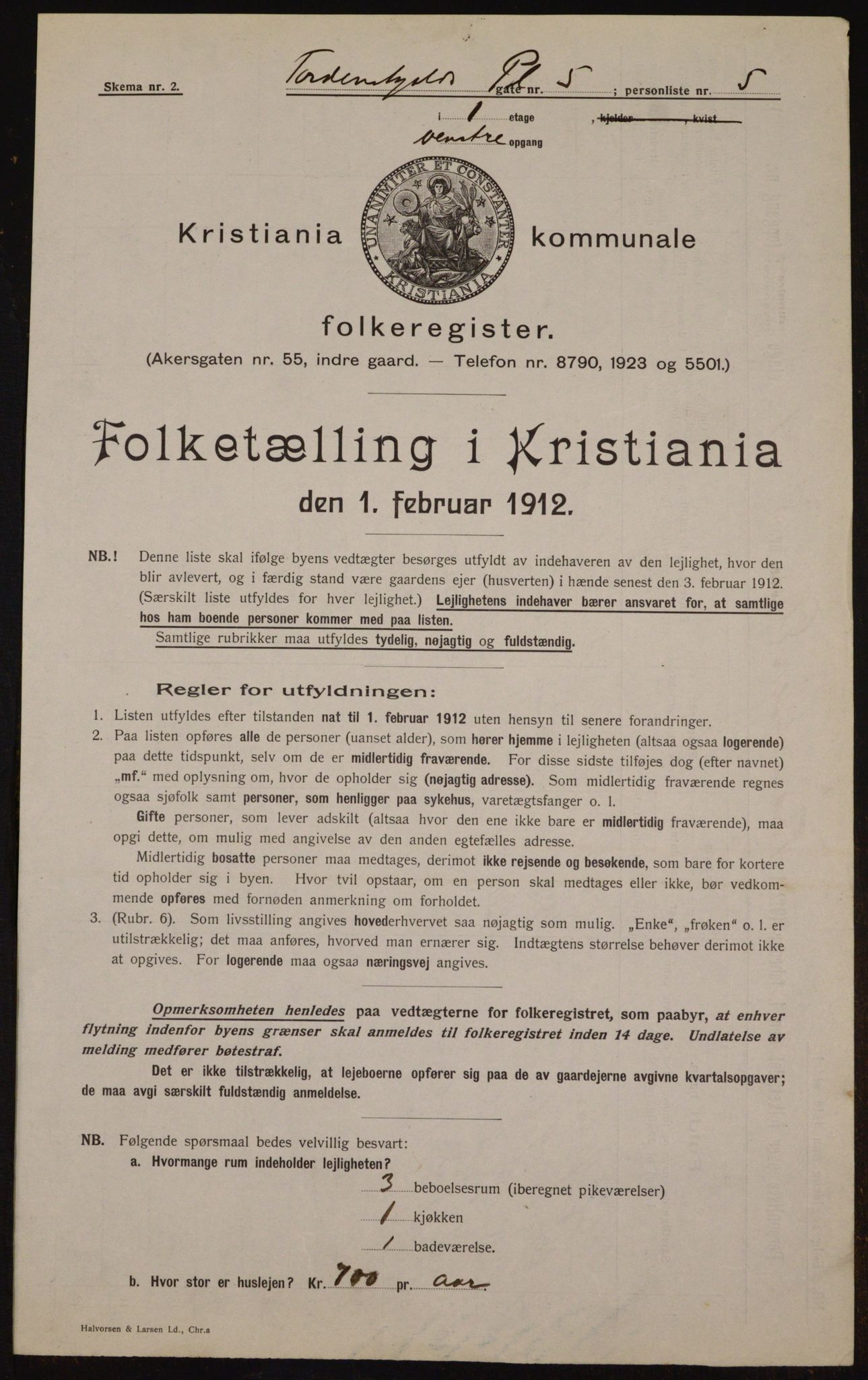 OBA, Kommunal folketelling 1.2.1912 for Kristiania, 1912, s. 113884