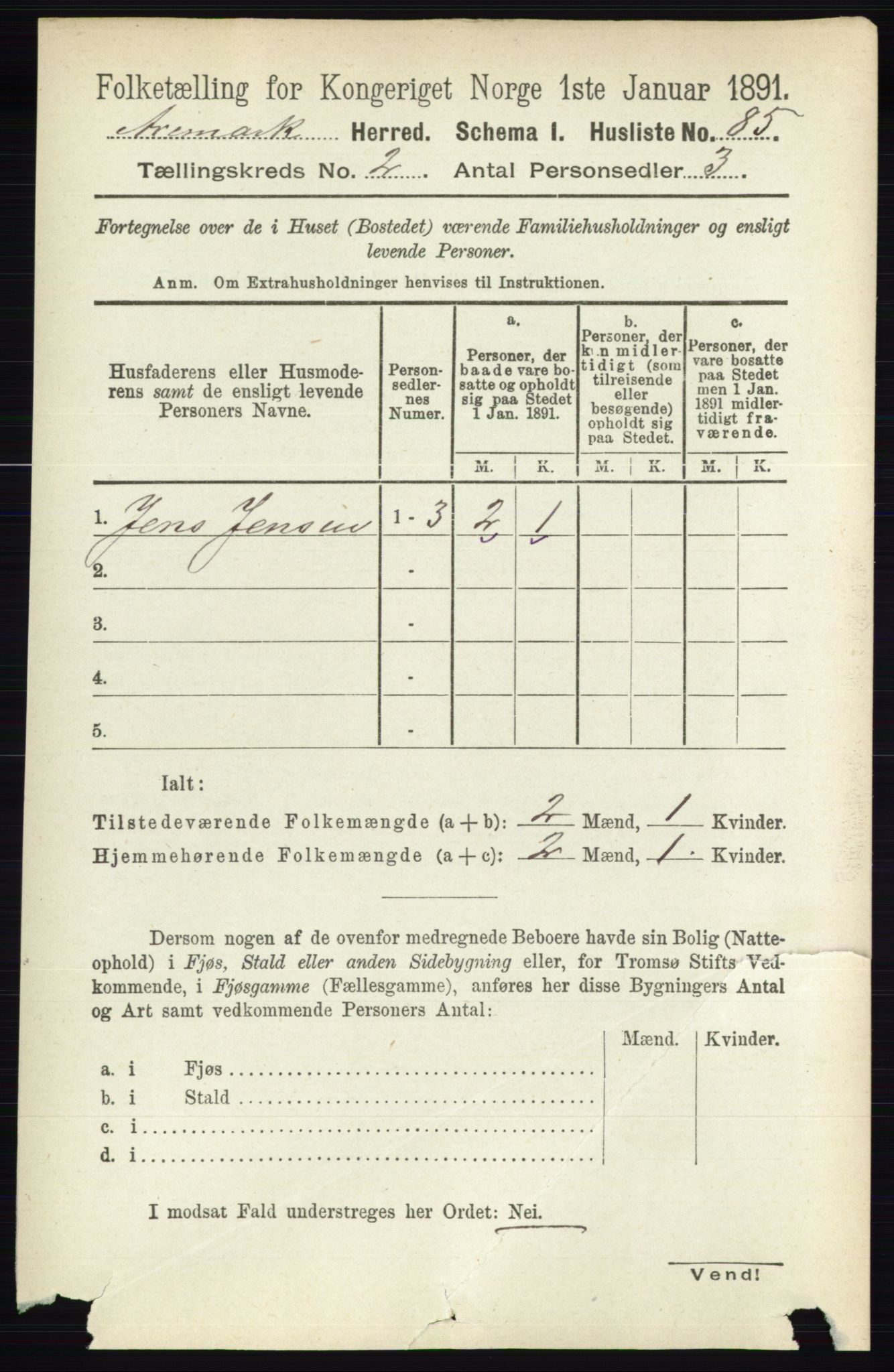 RA, Folketelling 1891 for 0118 Aremark herred, 1891, s. 865