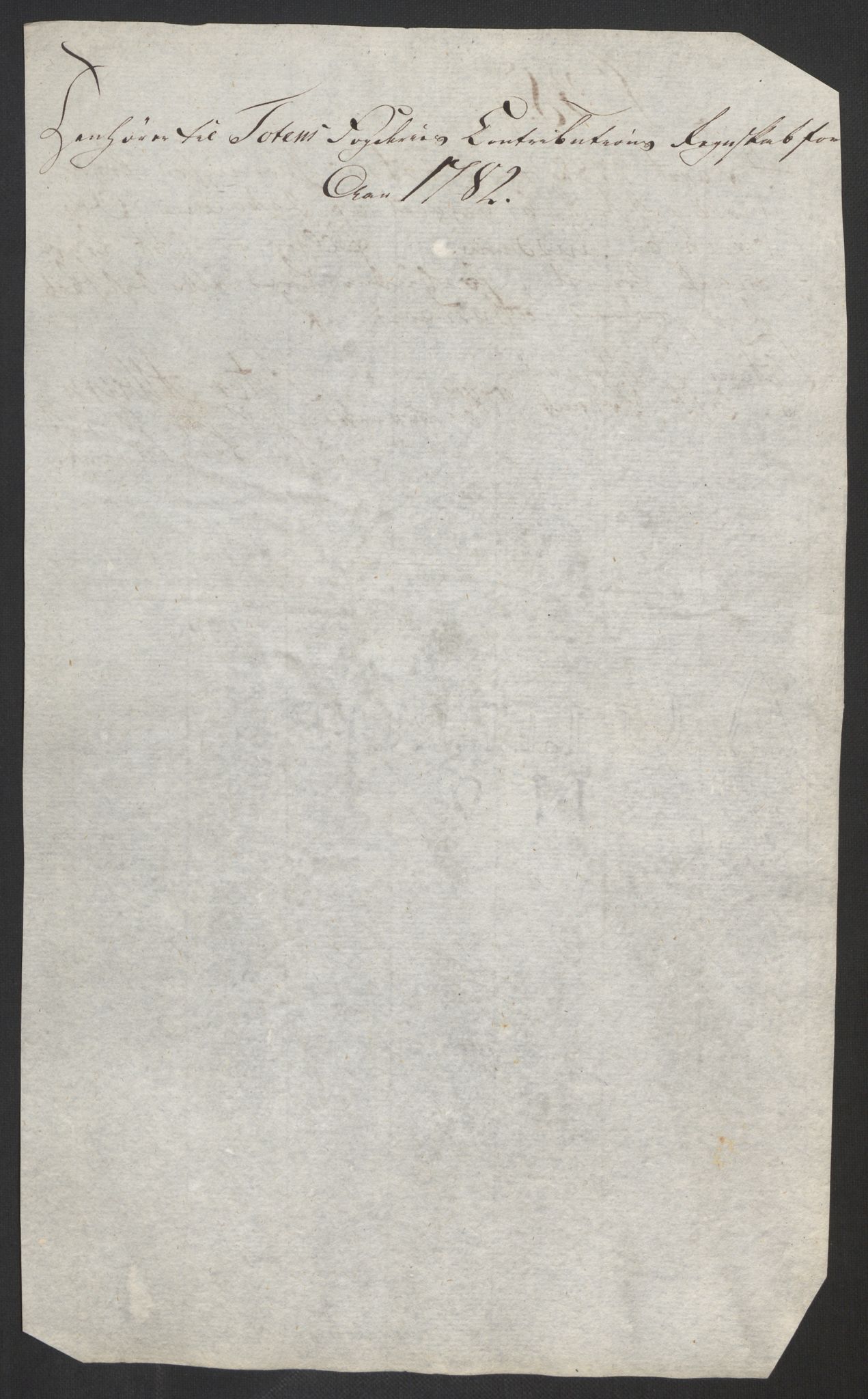 Rentekammeret inntil 1814, Reviderte regnskaper, Fogderegnskap, AV/RA-EA-4092/R19/L1369: Fogderegnskap Toten, Hadeland og Vardal, 1782, s. 159