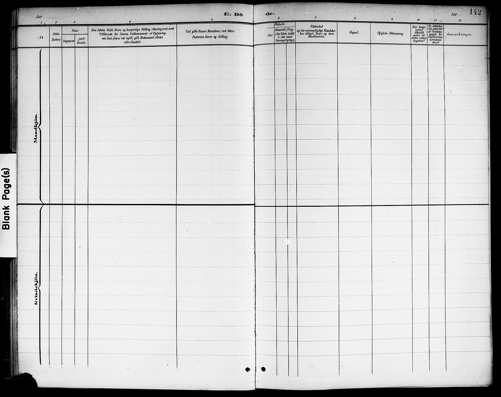 Modum kirkebøker, AV/SAKO-A-234/G/Gc/L0001: Klokkerbok nr. III 1, 1901-1919, s. 142