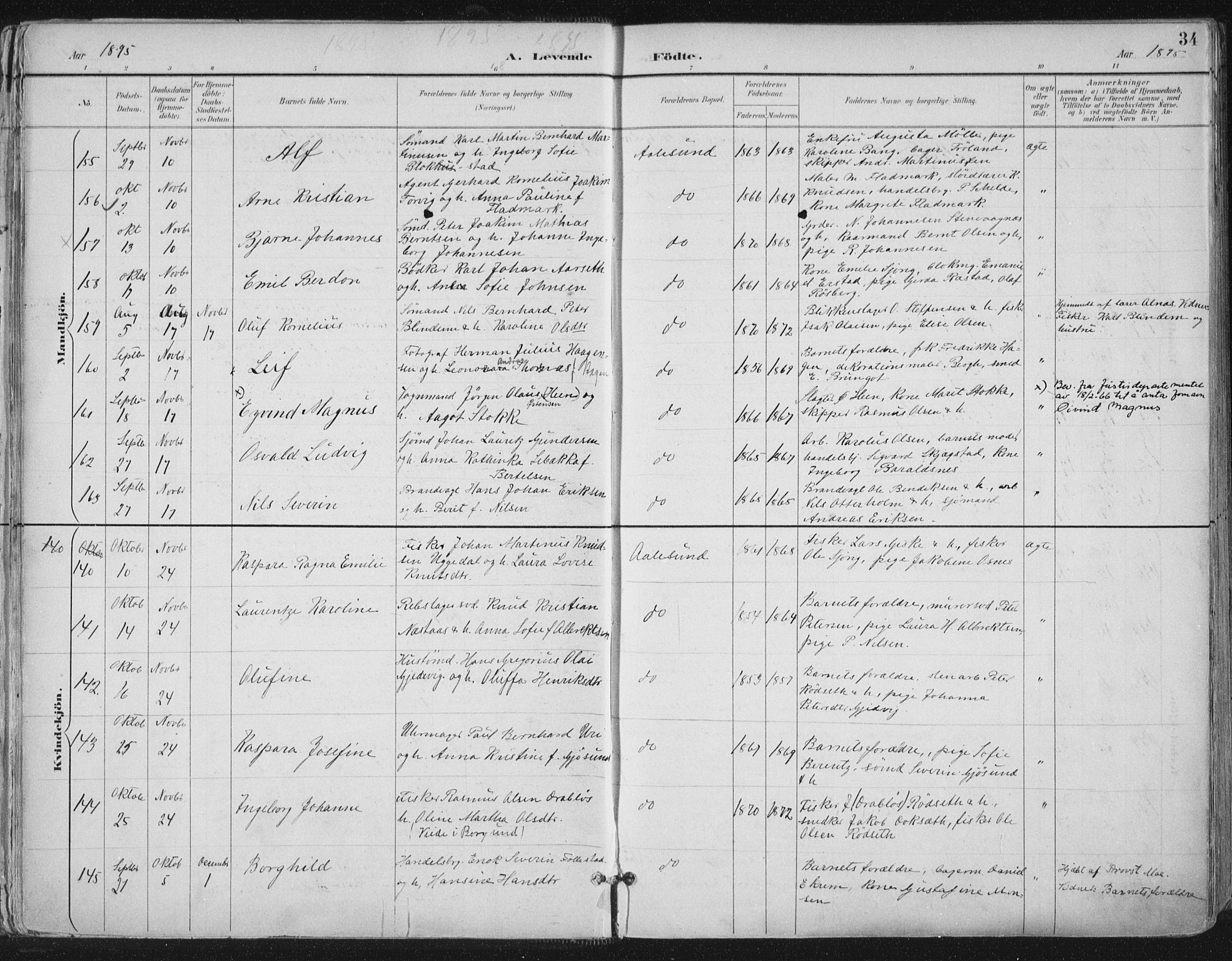 Ministerialprotokoller, klokkerbøker og fødselsregistre - Møre og Romsdal, AV/SAT-A-1454/529/L0456: Ministerialbok nr. 529A06, 1894-1906, s. 34