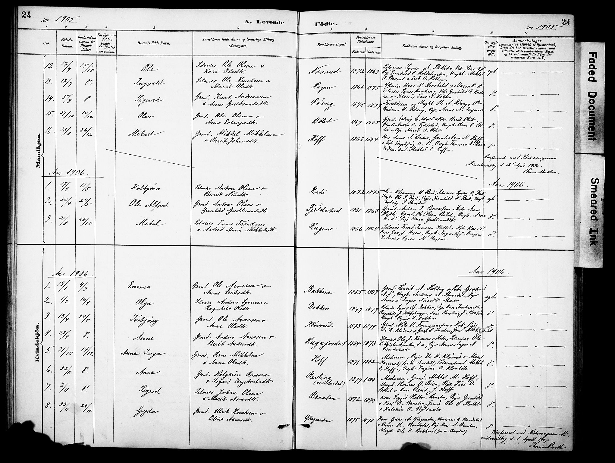 Sør-Aurdal prestekontor, SAH/PREST-128/H/Ha/Haa/L0010: Ministerialbok nr. 10, 1886-1906, s. 24