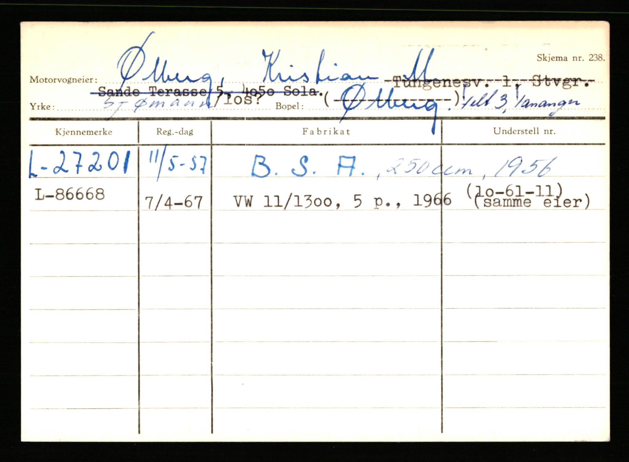 Stavanger trafikkstasjon, AV/SAST-A-101942/0/H/L0044: Øksna - Åmo, 1930-1971, s. 193