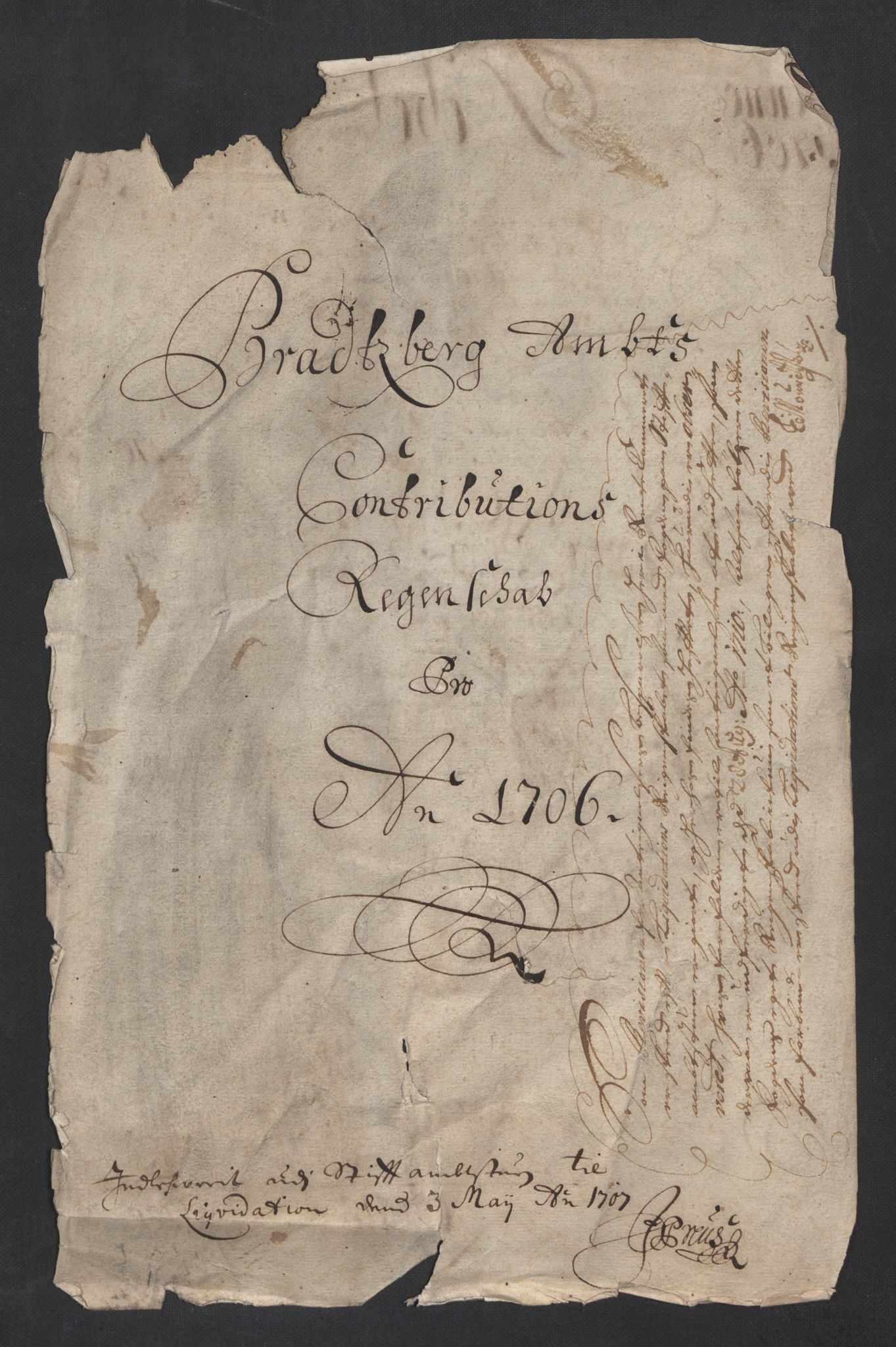 Rentekammeret inntil 1814, Reviderte regnskaper, Fogderegnskap, AV/RA-EA-4092/R36/L2116: Fogderegnskap Øvre og Nedre Telemark og Bamble, 1706-1707, s. 13