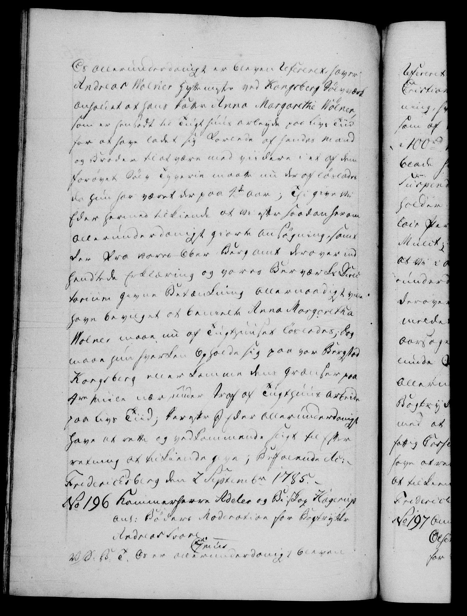 Danske Kanselli 1572-1799, AV/RA-EA-3023/F/Fc/Fca/Fcab/L0043: Norske tegnelser, 1782-1786, s. 596b