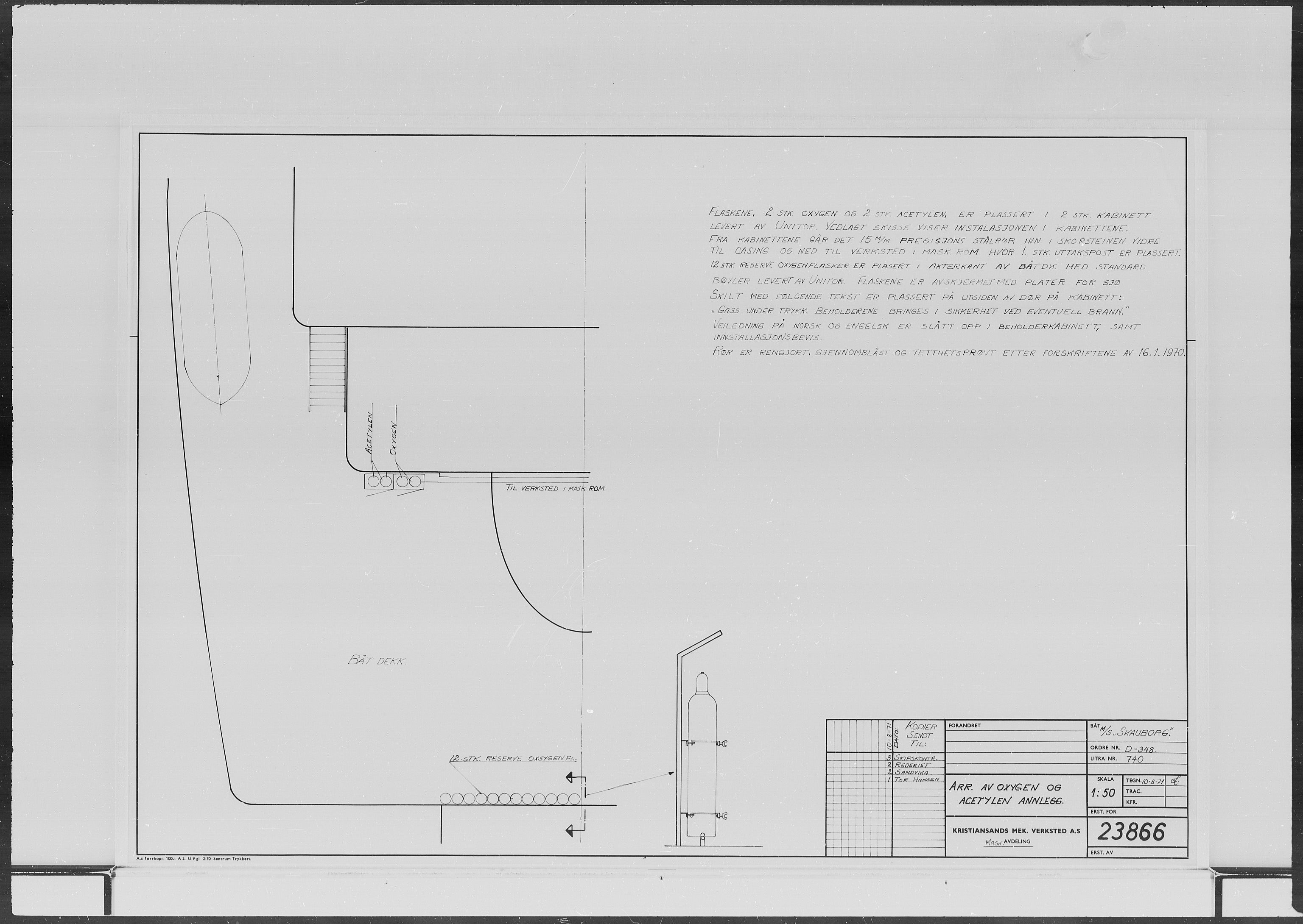 Kristiansand Mekaniske Verksted, AV/SAK-D/0612/G/Ga/L0006/0002: Reprofoto av tegninger m.m. / 36 mm mikrofilmruller, reprofoto av skipstegninger, byggenr. 134-212, s. 408