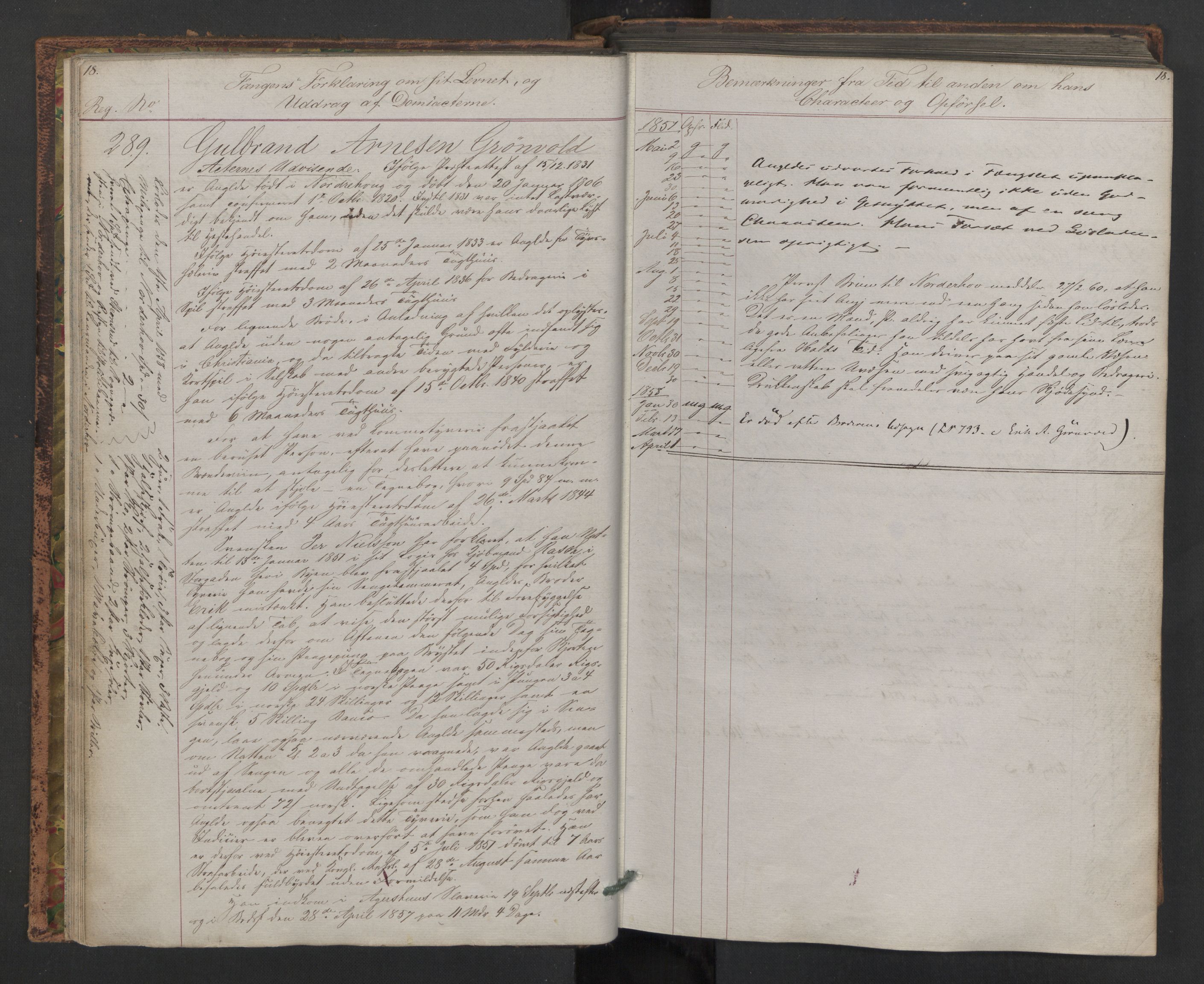 Botsfengslet, AV/RA-S-1539/D/Db/Dbb/L0005: 272b - 613b, 1857-1858, s. 18