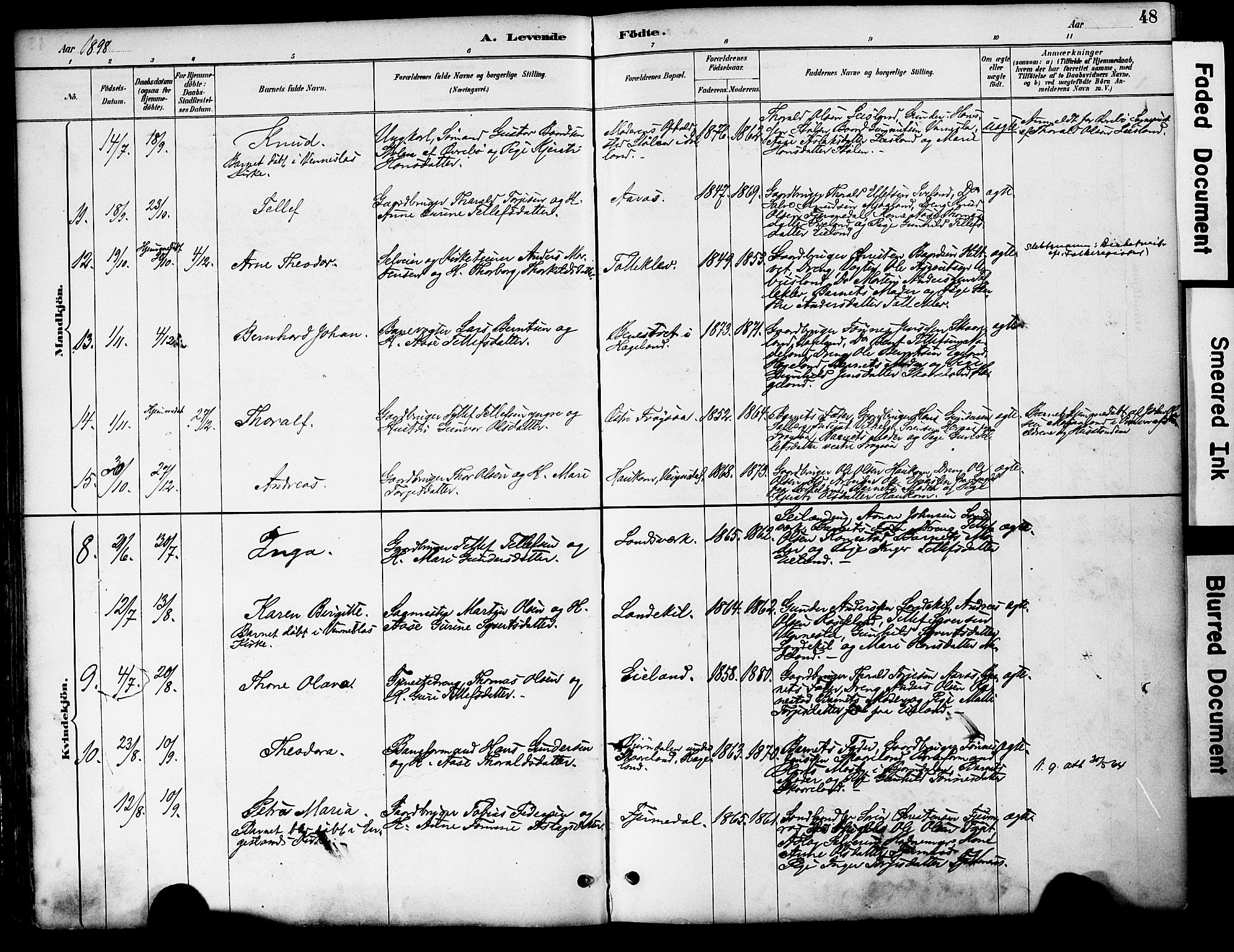 Evje sokneprestkontor, AV/SAK-1111-0008/F/Fa/Fac/L0003: Ministerialbok nr. A 3, 1884-1909, s. 48