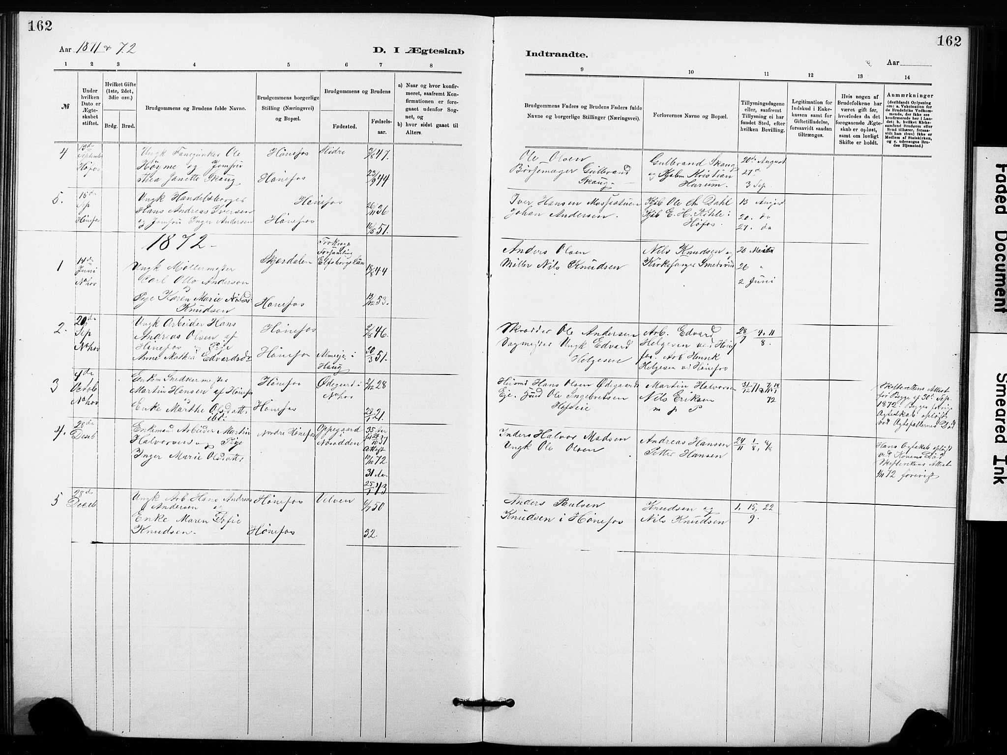 Hønefoss kirkebøker, AV/SAKO-A-609/G/Ga/L0001: Klokkerbok nr. 1, 1870-1887, s. 162