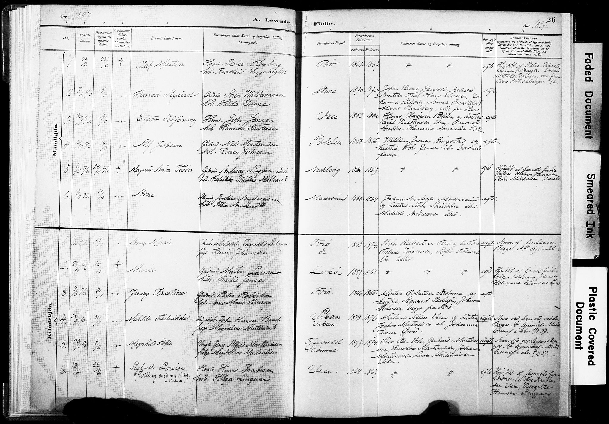 Ministerialprotokoller, klokkerbøker og fødselsregistre - Nordland, SAT/A-1459/891/L1304: Ministerialbok nr. 891A09, 1895-1921, s. 26