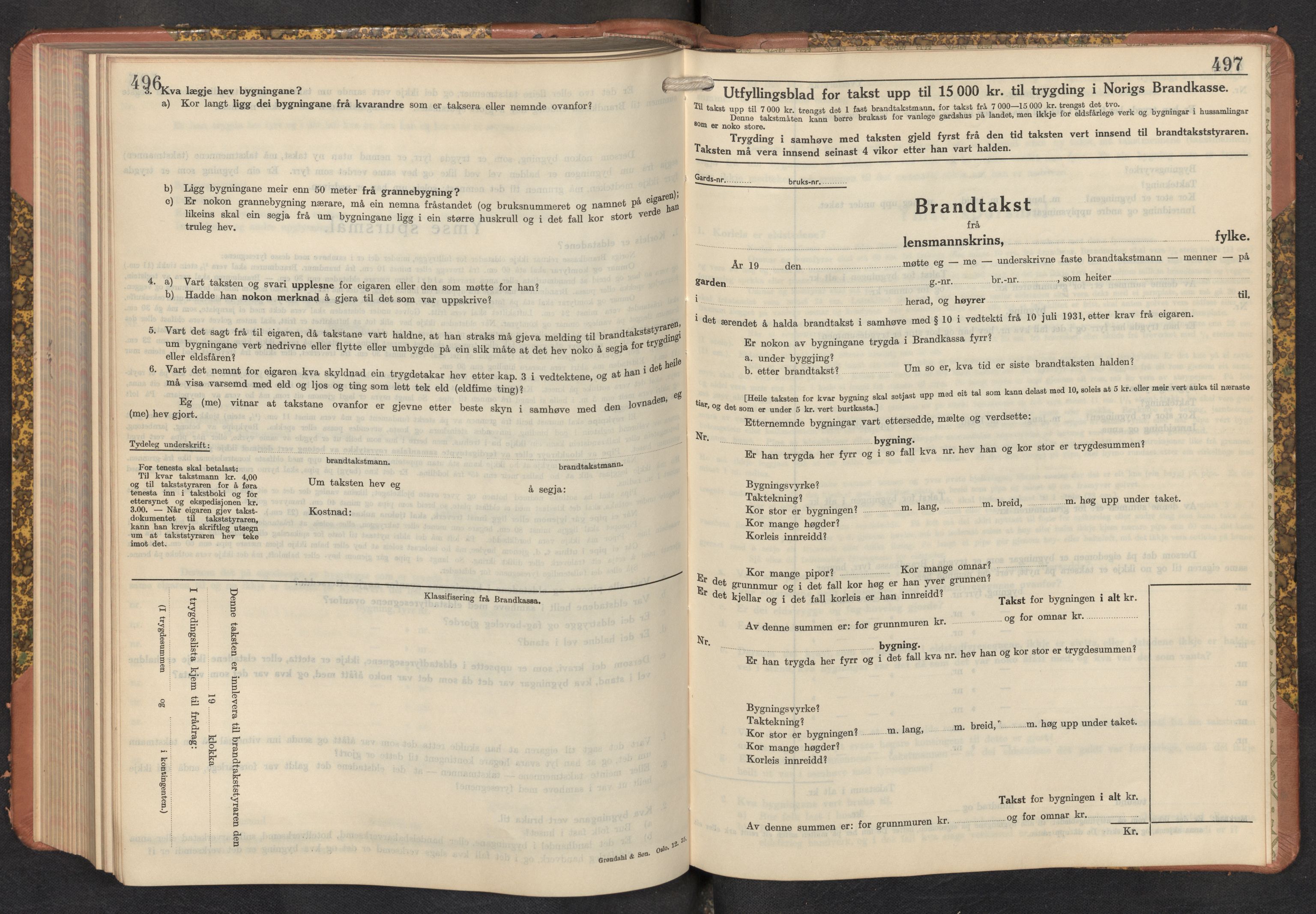 Lensmannen i Kinn, AV/SAB-A-28801/0012/L0006: Branntakstprotokoll, skjematakst, 1938-1950, s. 496-497