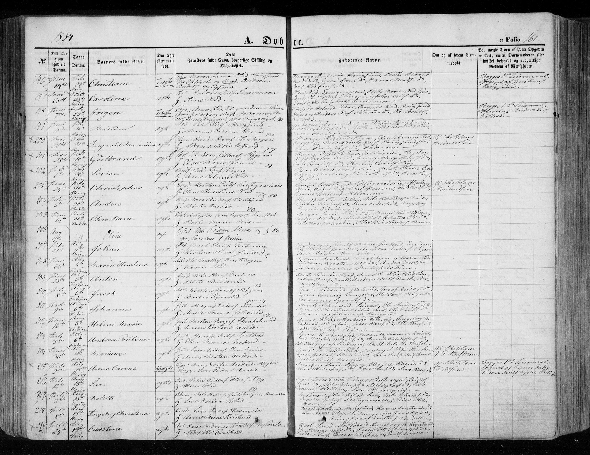 Eiker kirkebøker, AV/SAKO-A-4/F/Fa/L0014: Ministerialbok nr. I 14, 1846-1854, s. 161