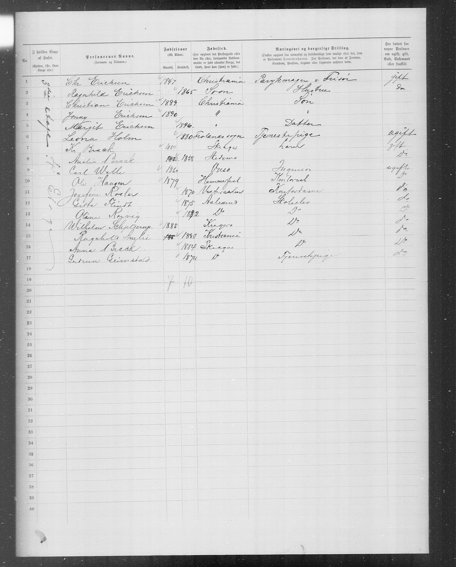 OBA, Kommunal folketelling 31.12.1899 for Kristiania kjøpstad, 1899, s. 9030