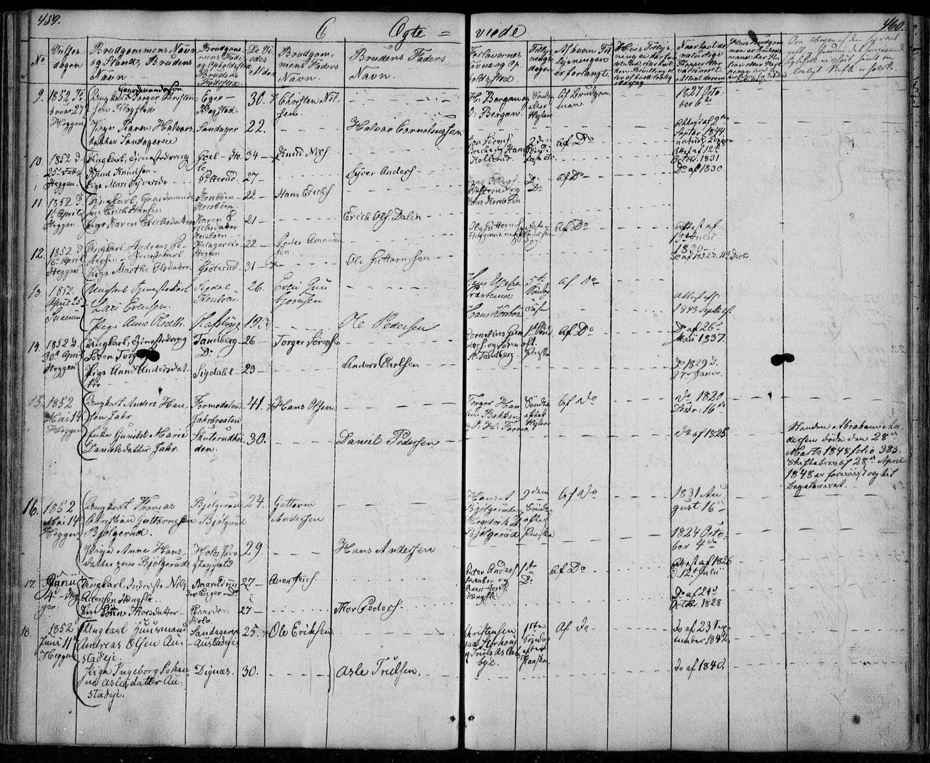 Modum kirkebøker, AV/SAKO-A-234/F/Fa/L0008: Ministerialbok nr. 8, 1851-1859, s. 459-460