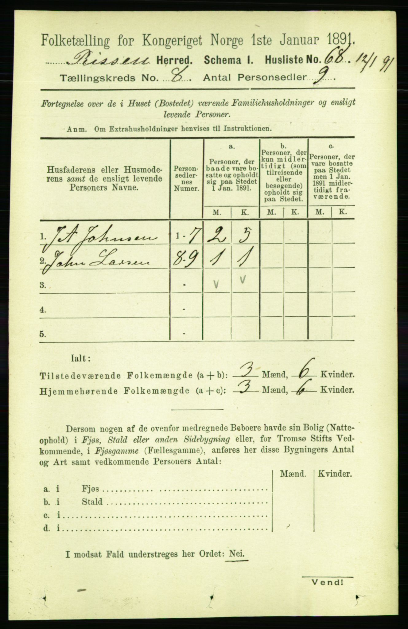 RA, Folketelling 1891 for 1624 Rissa herred, 1891, s. 4629