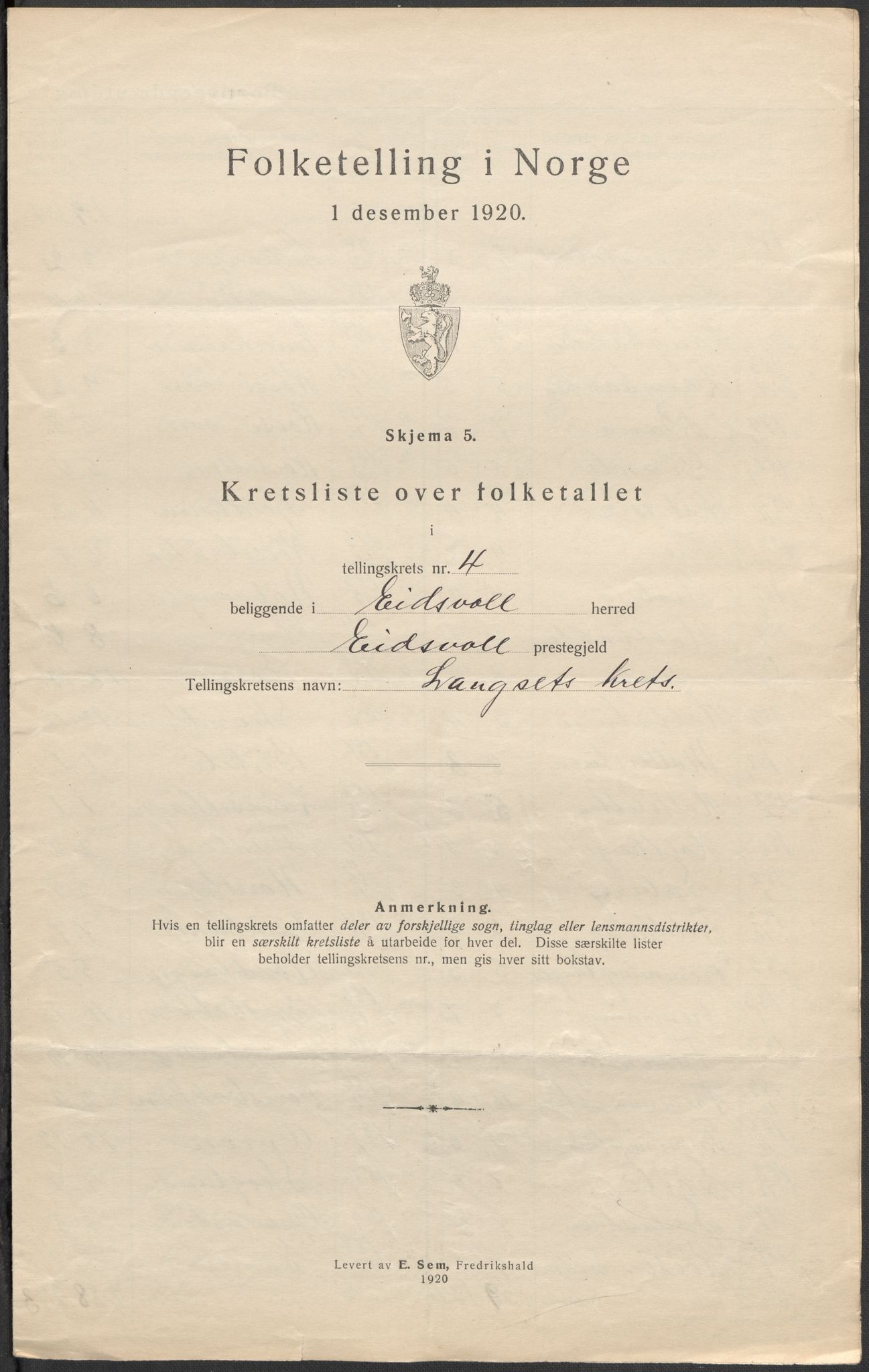 SAO, Folketelling 1920 for 0237 Eidsvoll herred, 1920, s. 21