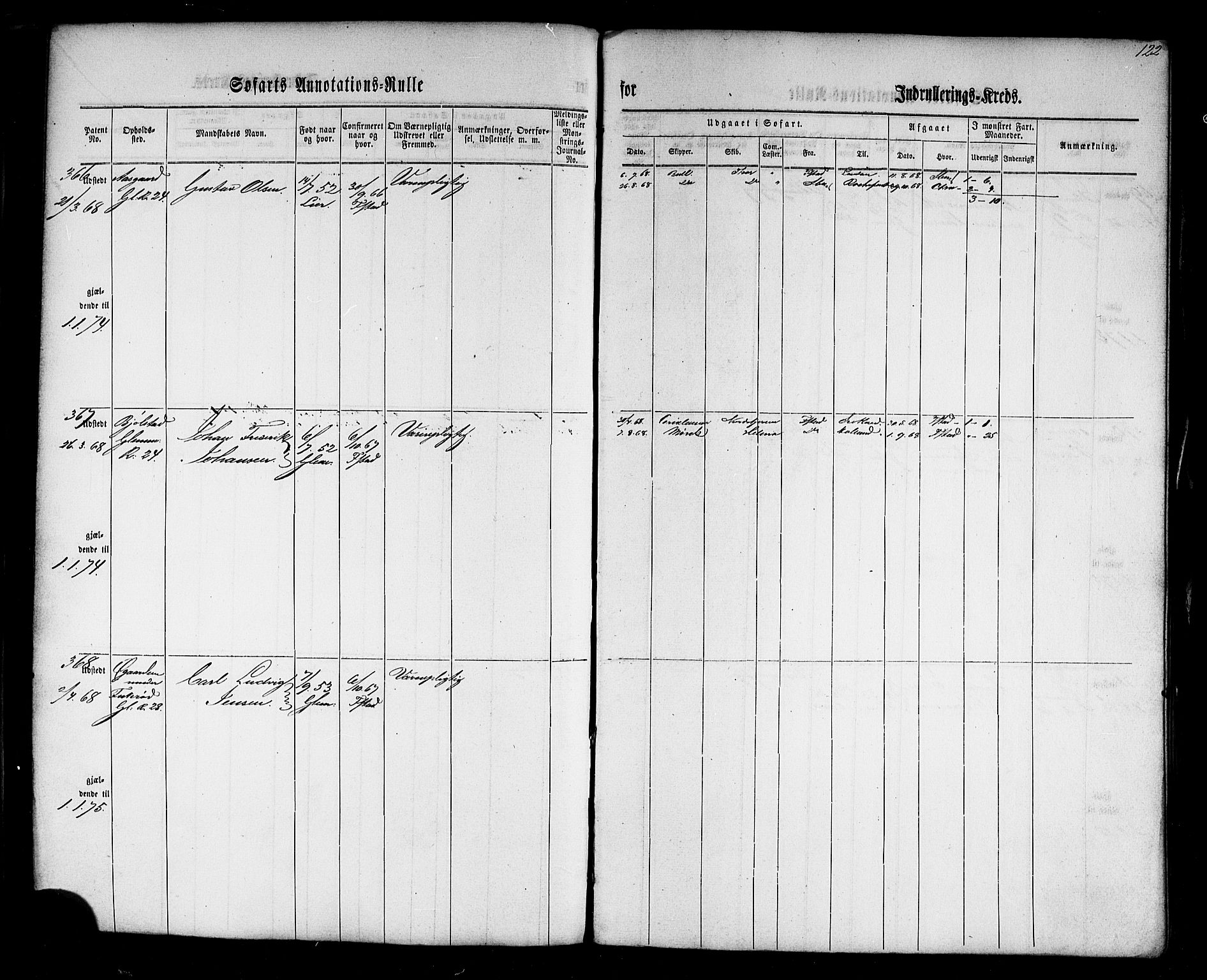 Fredrikstad mønstringskontor, AV/SAO-A-10569b/F/Fc/Fca/L0001: Annotasjonsrulle, 1860-1868, s. 129