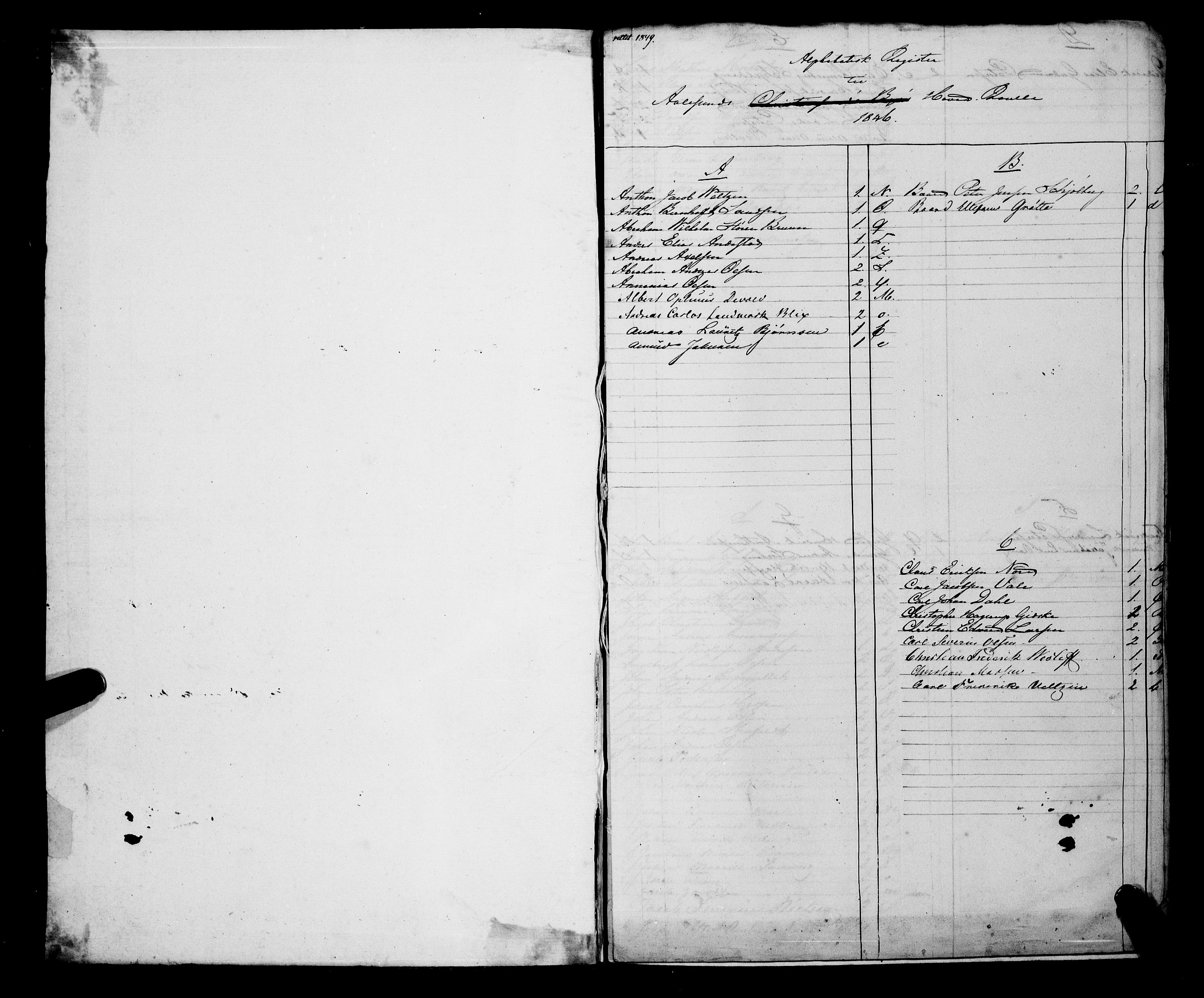 Sjøinnrulleringen - Trondhjemske distrikt, SAT/A-5121/01/L0307: Hovedrulle, ungdomsrulle og ekstrarulle for Ålesund by, 1831-1846