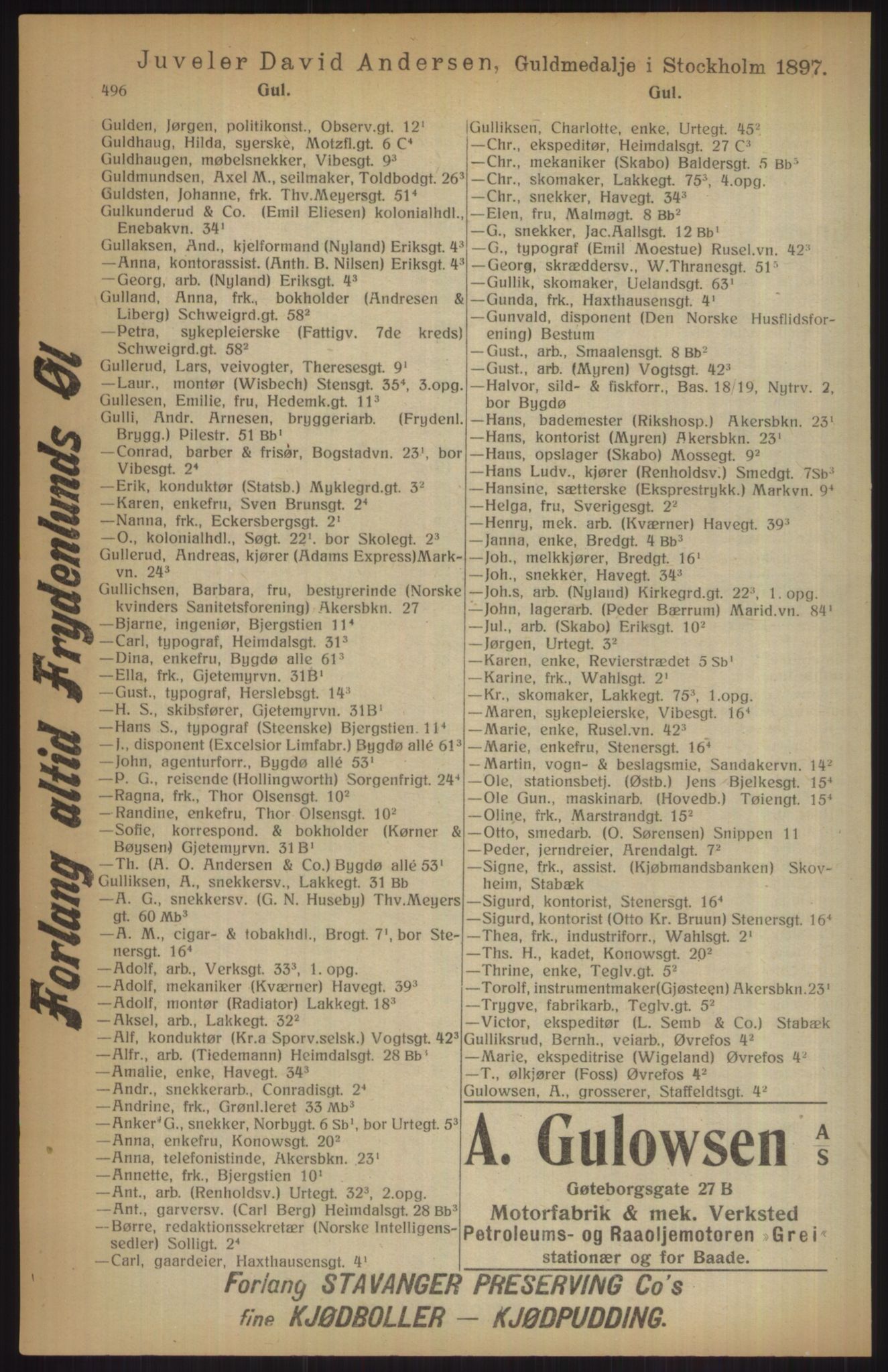 Kristiania/Oslo adressebok, PUBL/-, 1915, s. 496