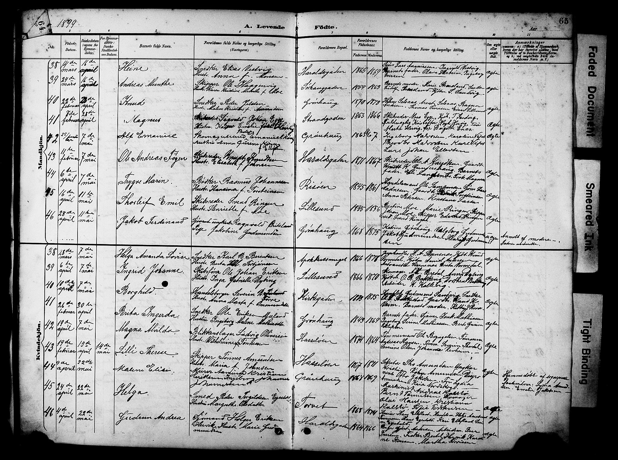 Haugesund sokneprestkontor, AV/SAST-A -101863/H/Ha/Hab/L0005: Klokkerbok nr. B 5, 1894-1908, s. 65