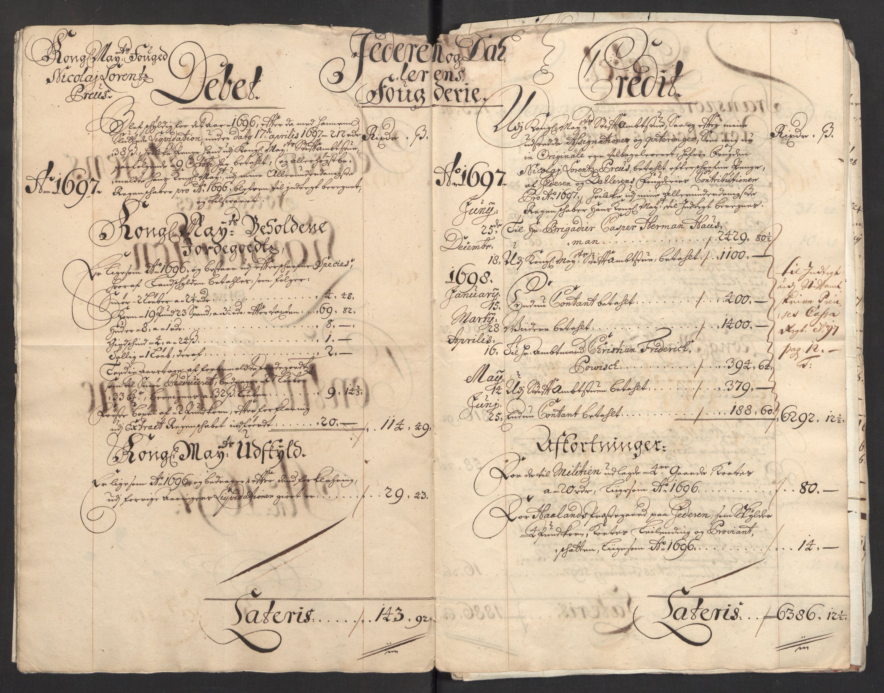 Rentekammeret inntil 1814, Reviderte regnskaper, Fogderegnskap, AV/RA-EA-4092/R46/L2729: Fogderegnskap Jæren og Dalane, 1697-1698, s. 14