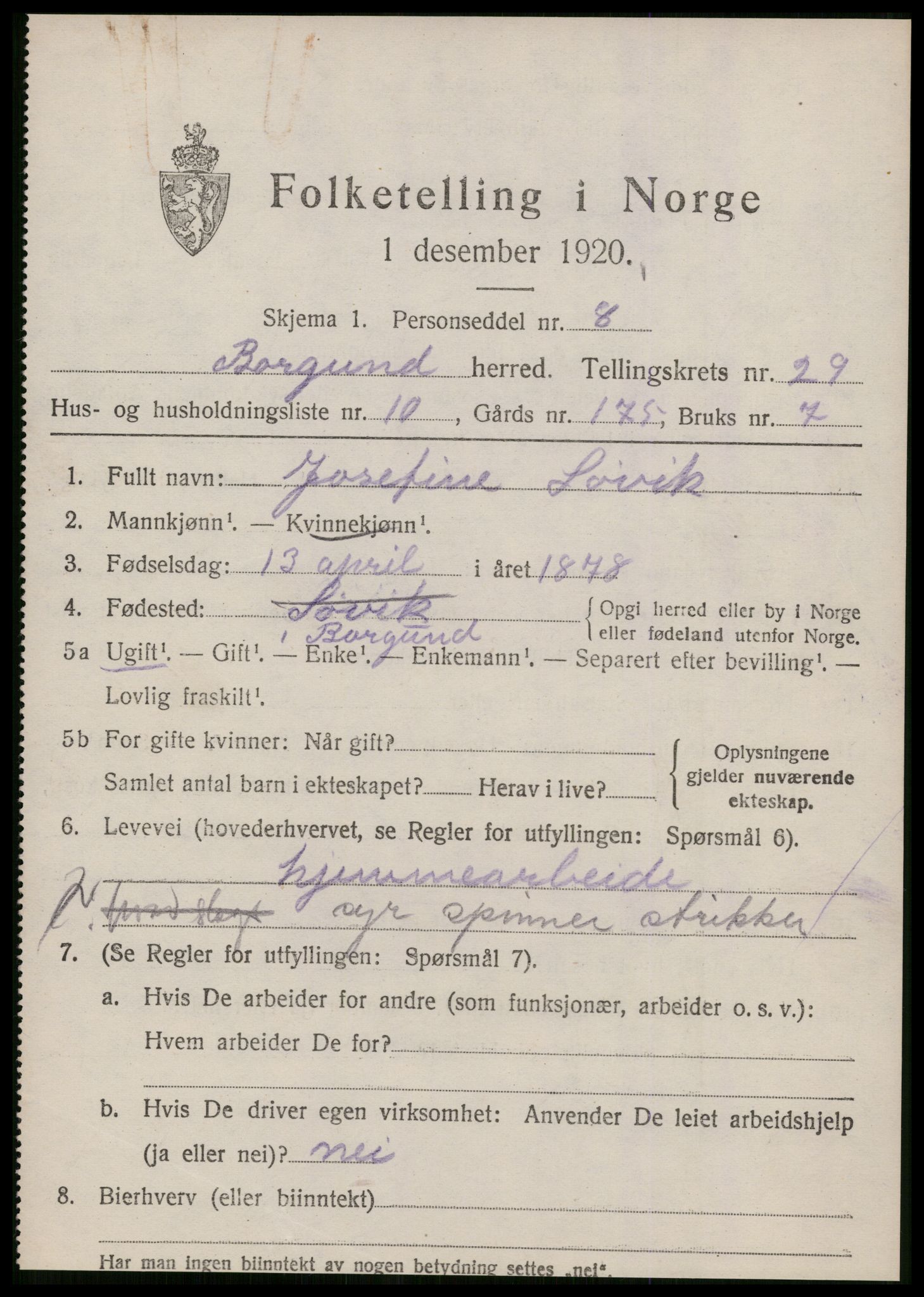 SAT, Folketelling 1920 for 1531 Borgund herred, 1920, s. 18770