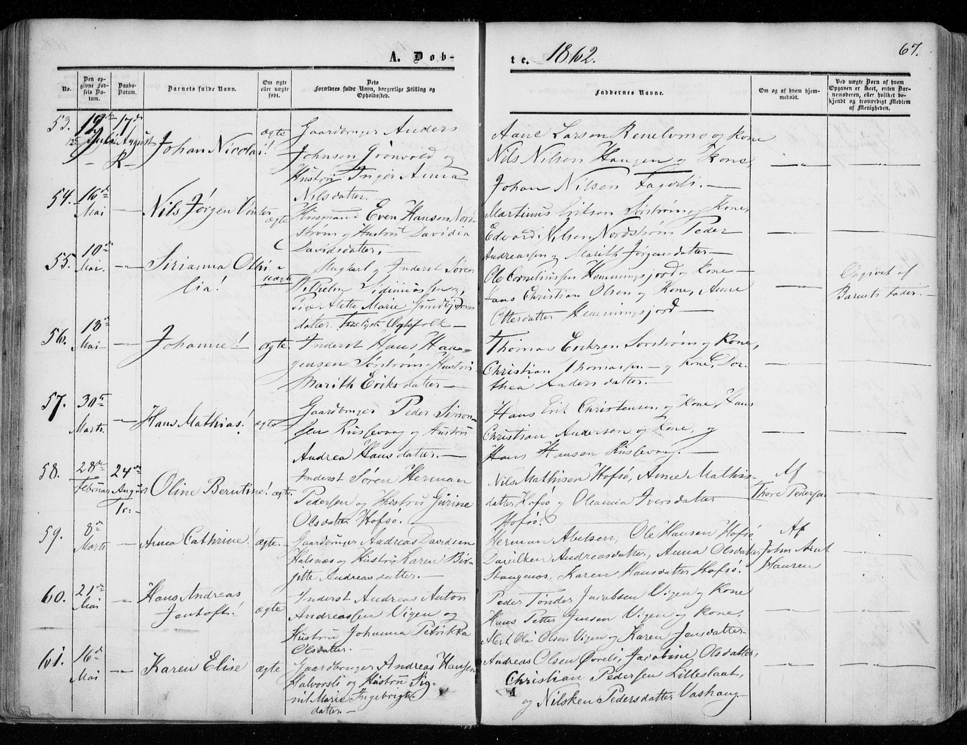 Tranøy sokneprestkontor, AV/SATØ-S-1313/I/Ia/Iaa/L0007kirke: Ministerialbok nr. 7, 1856-1866, s. 67