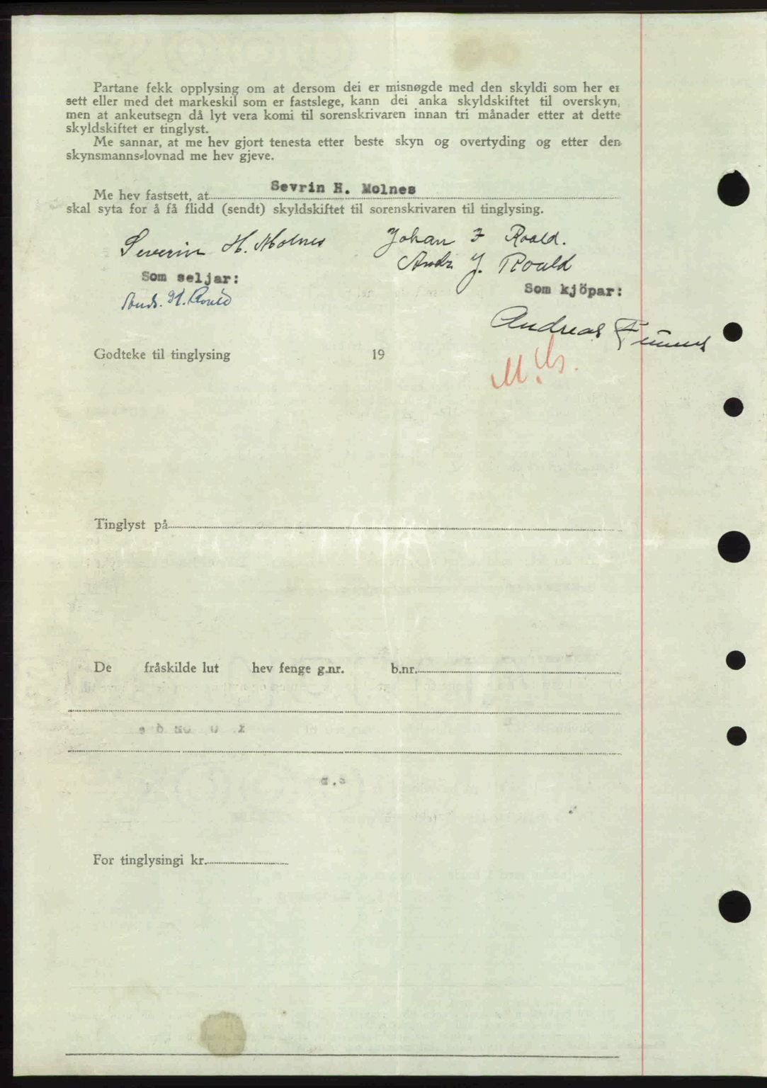 Nordre Sunnmøre sorenskriveri, AV/SAT-A-0006/1/2/2C/2Ca: Pantebok nr. A23, 1946-1947, Dagboknr: 17/1947