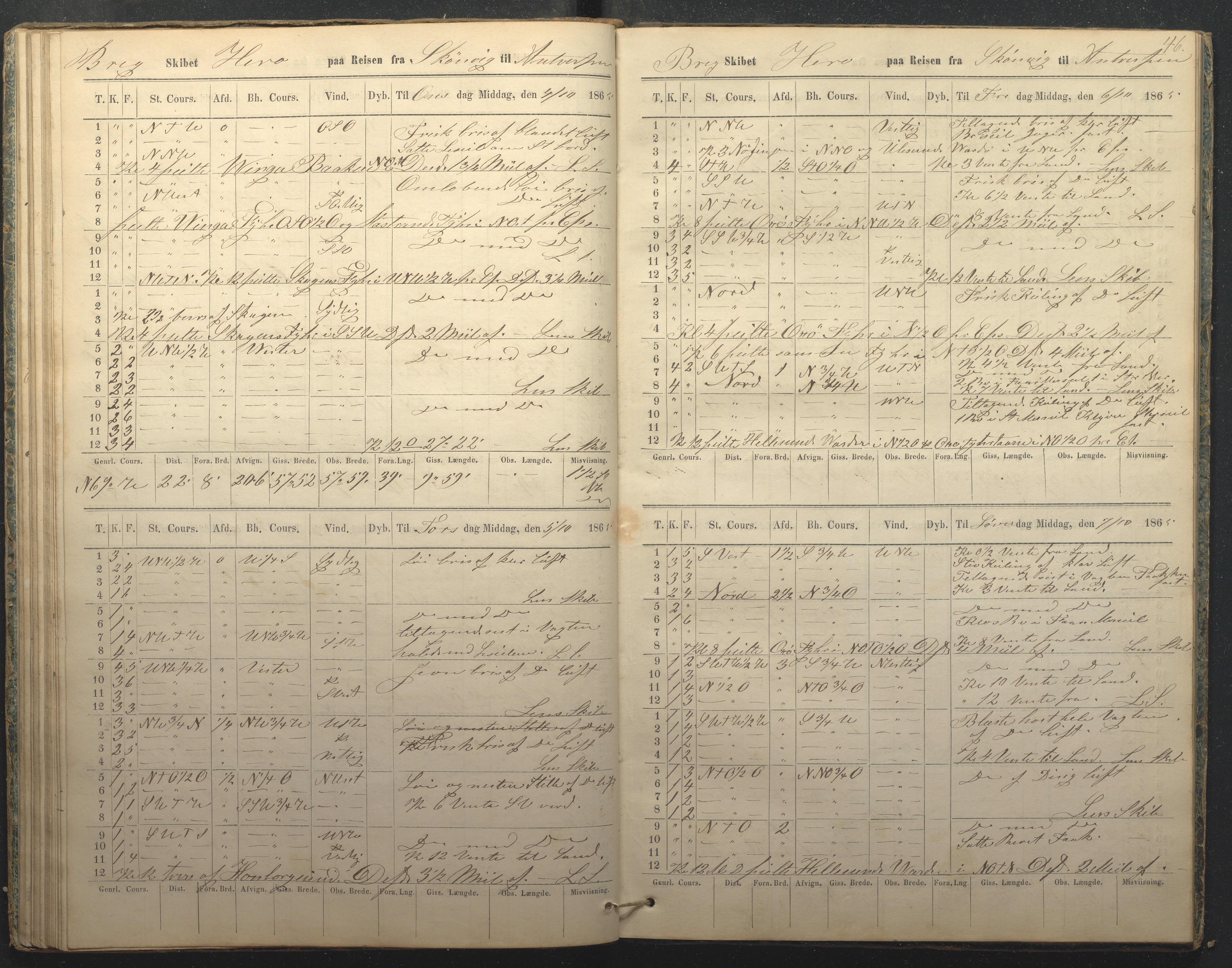 Fartøysarkivet, AAKS/PA-1934/F/L0157/0021: Flere fartøy (se mappenivå) / Hero (brigg), 1847-1868, s. 46
