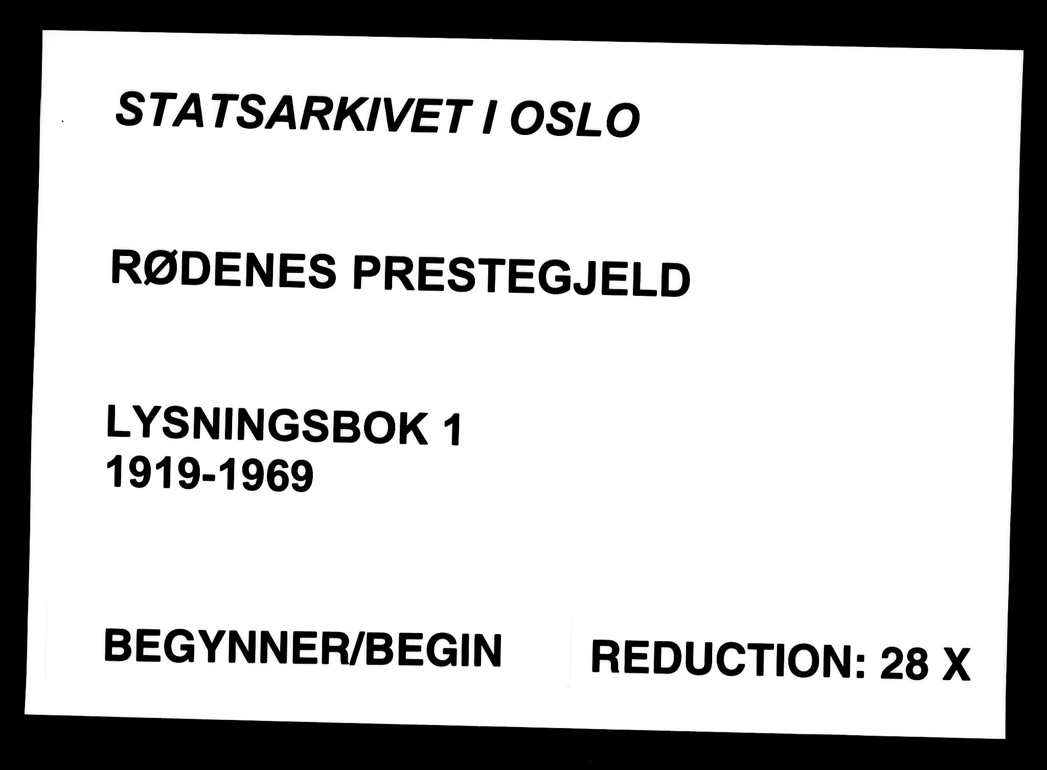 Rødenes prestekontor Kirkebøker, SAO/A-2005/H/Ha/L0001: Lysningsprotokoll nr. 1, 1919-1969