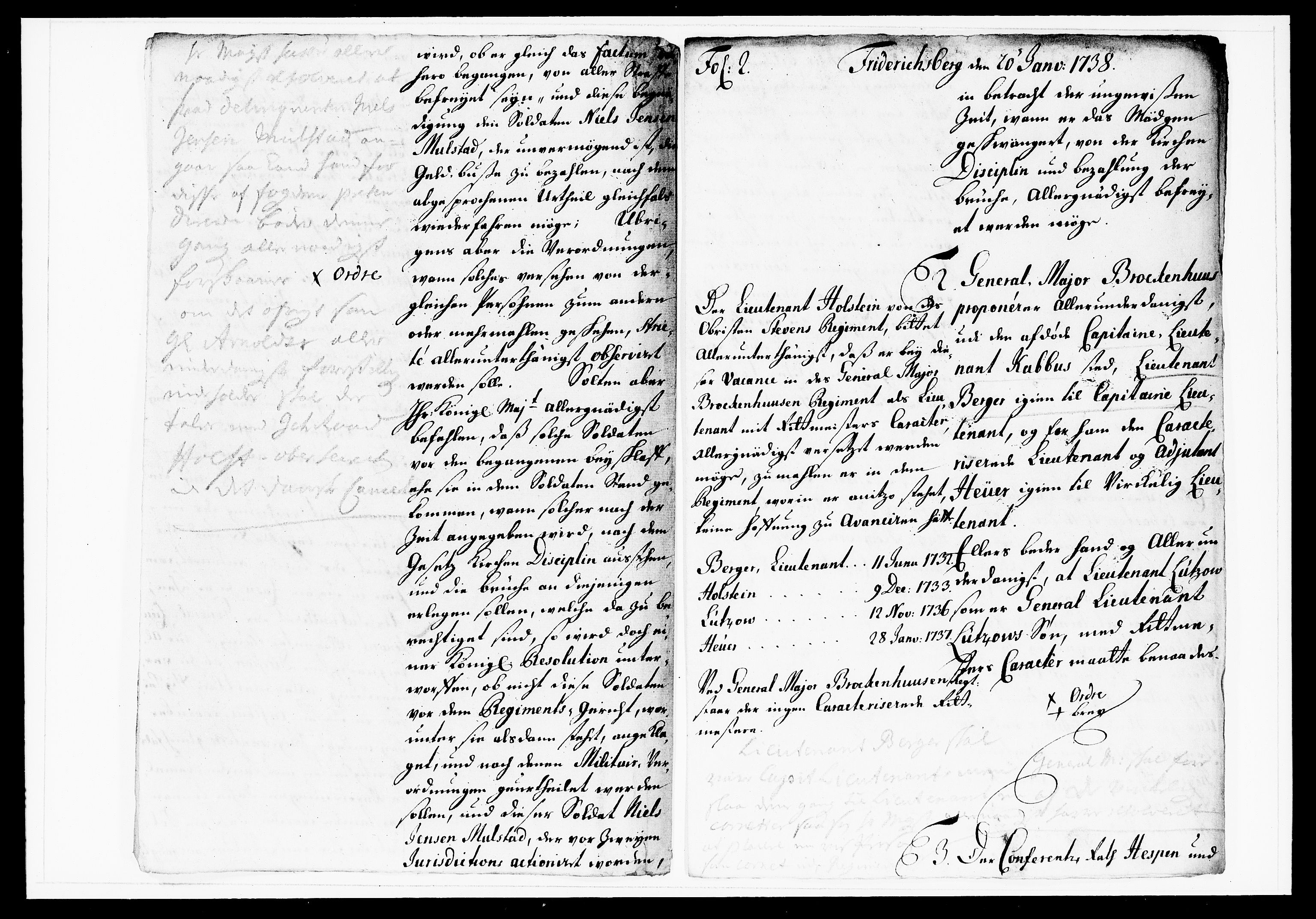 Krigskollegiet, Krigskancelliet, DRA/A-0006/-/1143-1150: Refererede sager, 1738, s. 32