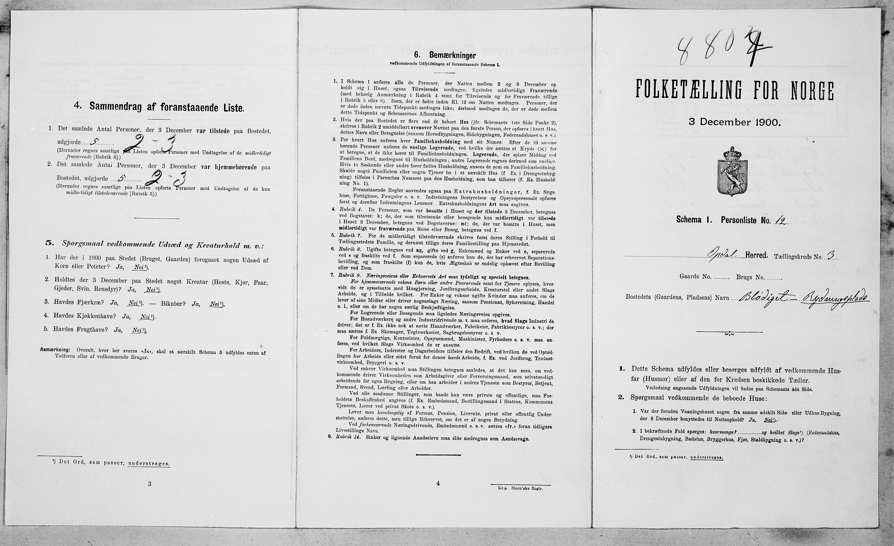 SAT, Folketelling 1900 for 1634 Oppdal herred, 1900, s. 320
