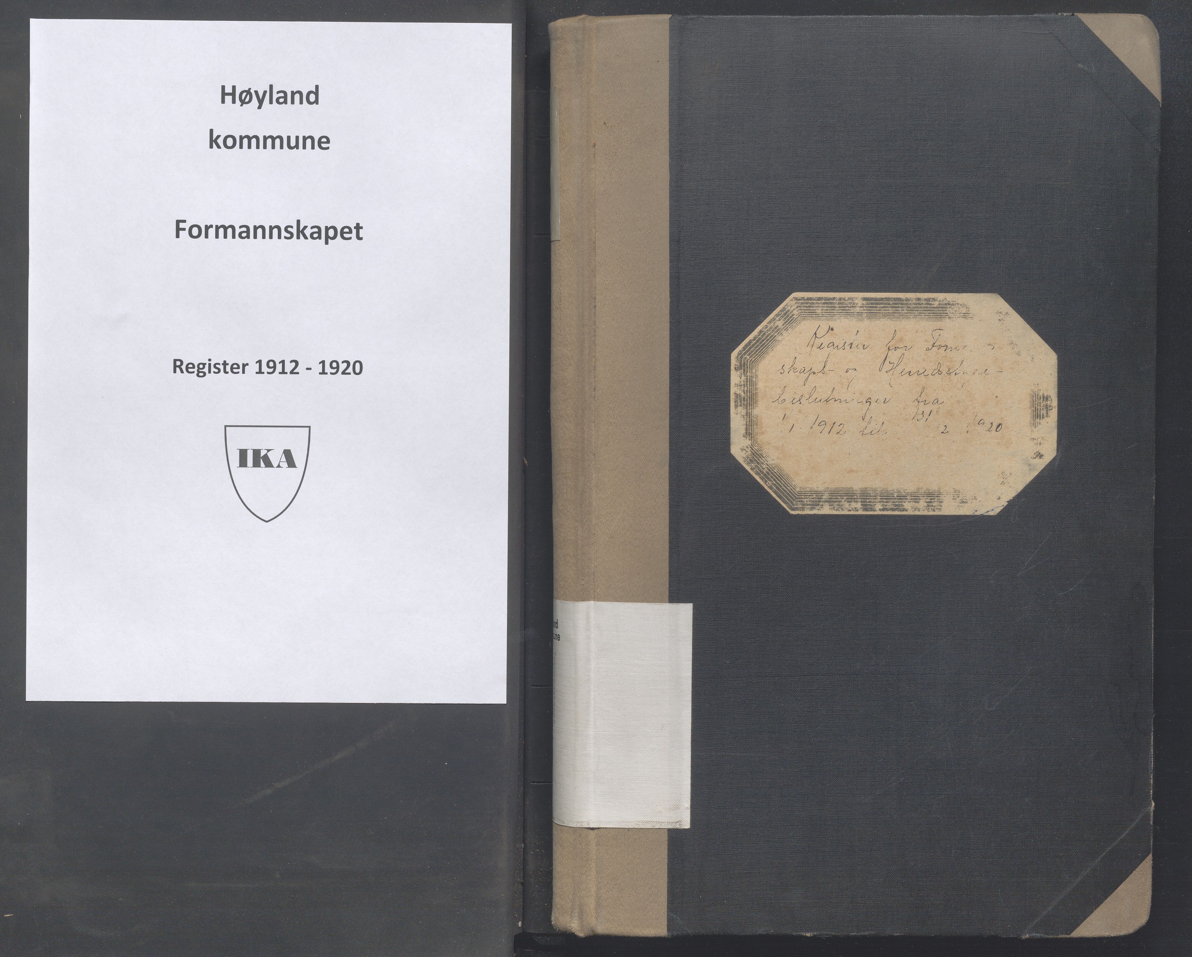 Høyland kommune - Formannskapet, IKAR/K-100046/A/Ae/L0001: Register, 1912-1920