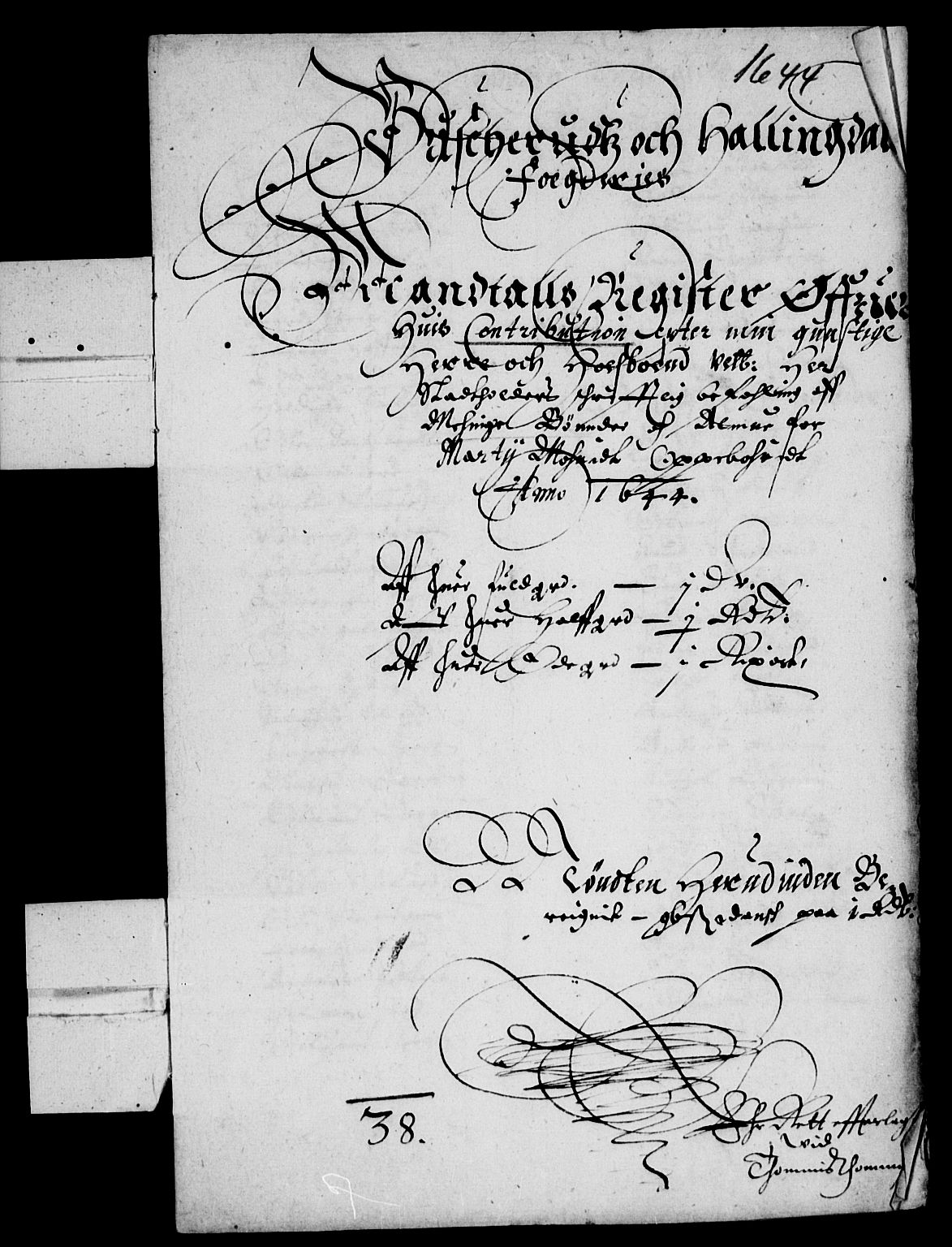 Rentekammeret inntil 1814, Reviderte regnskaper, Lensregnskaper, AV/RA-EA-5023/R/Rb/Rba/L0178: Akershus len, 1644