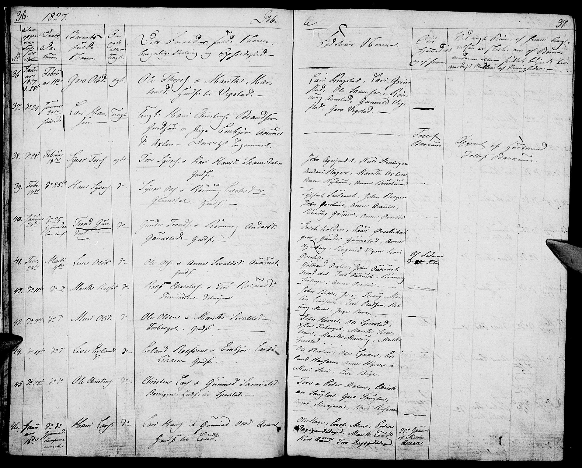 Lom prestekontor, AV/SAH-PREST-070/K/L0005: Ministerialbok nr. 5, 1825-1837, s. 36-37