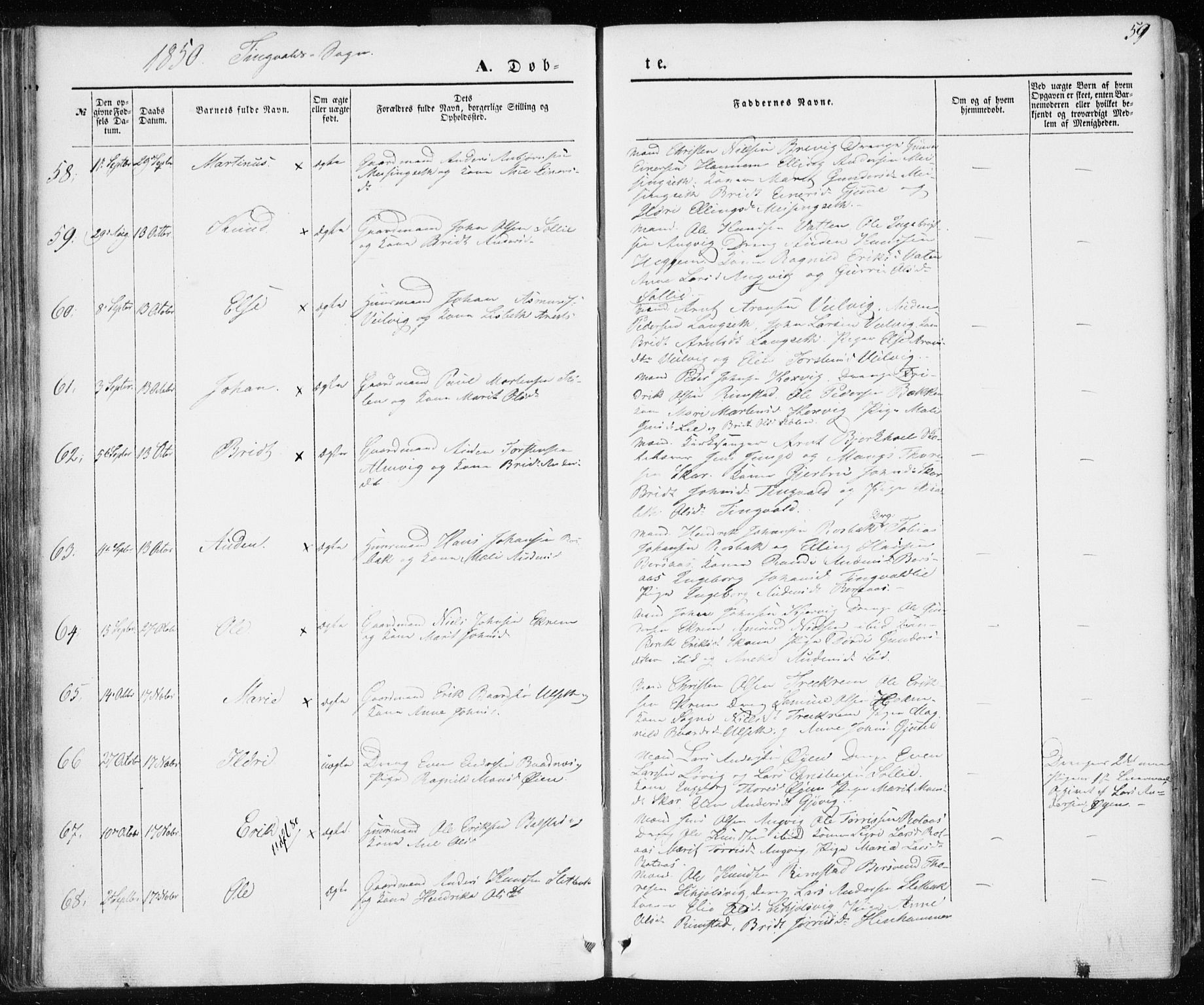 Ministerialprotokoller, klokkerbøker og fødselsregistre - Møre og Romsdal, AV/SAT-A-1454/586/L0984: Ministerialbok nr. 586A10, 1844-1856, s. 59