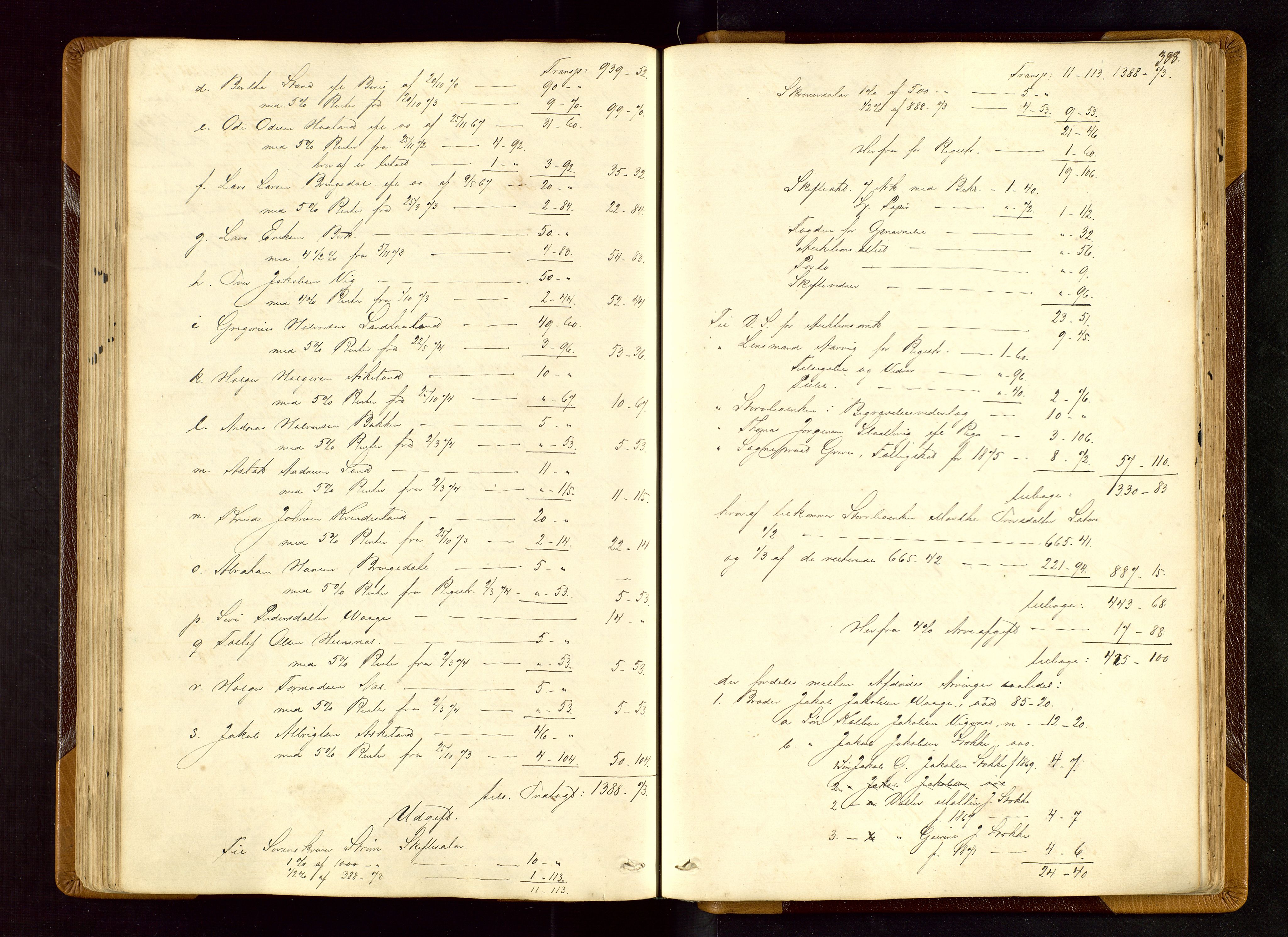 Karmsund sorenskriveri, AV/SAST-A-100311/01/IV/IVDBA/L0004: SKIFTEPROTOKOLL TORVESTAD, TYSVÆR, 1868-1877, s. 387b-388a