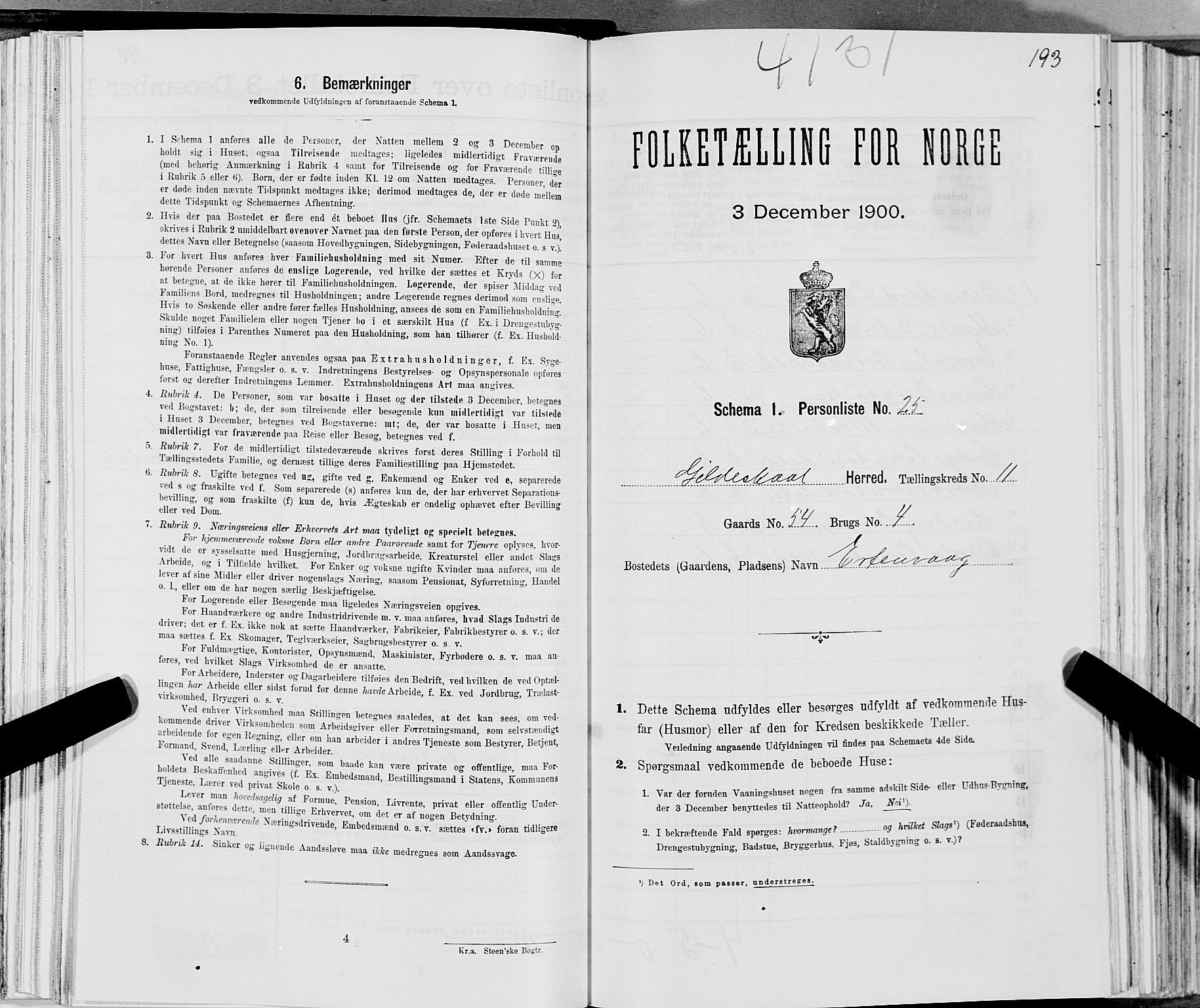 SAT, Folketelling 1900 for 1838 Gildeskål herred, 1900, s. 1176