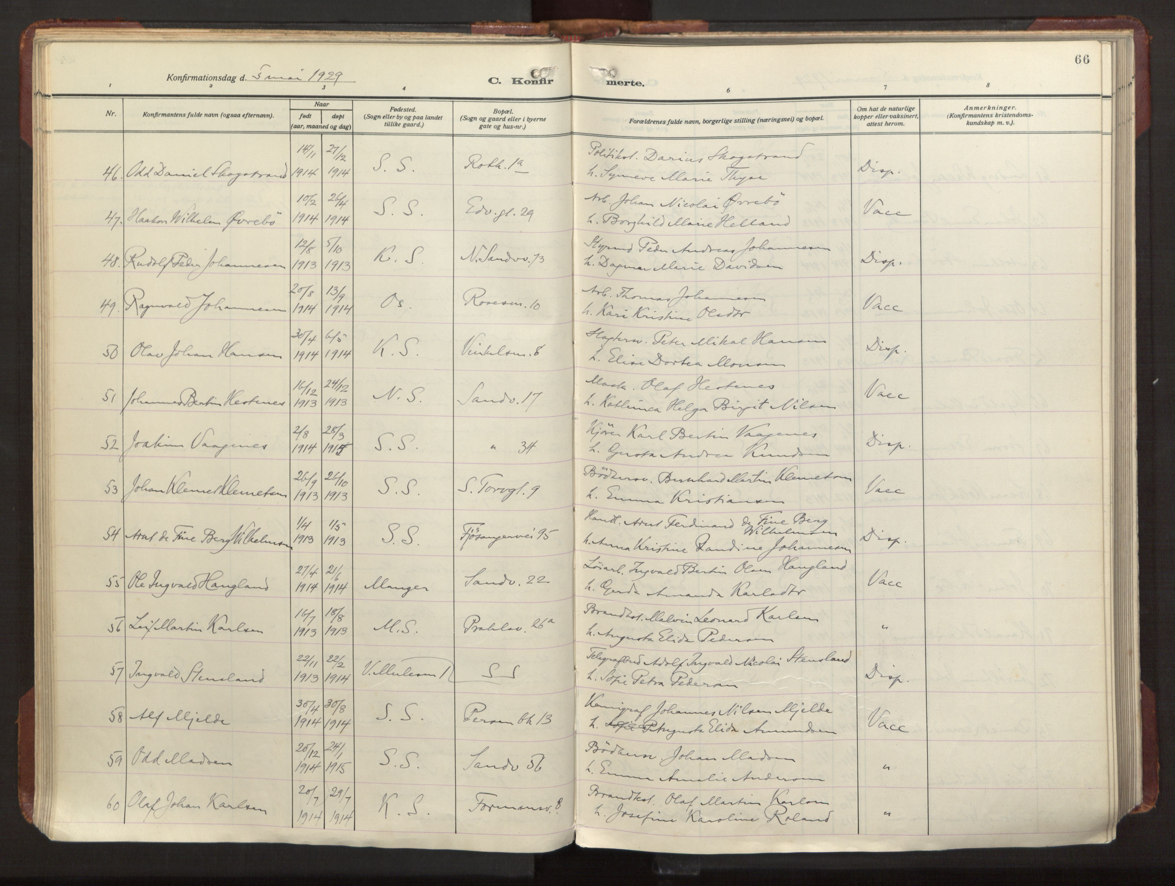 Sandviken Sokneprestembete, AV/SAB-A-77601/H/Ha/L0013: Ministerialbok nr. C 4, 1926-1943, s. 66