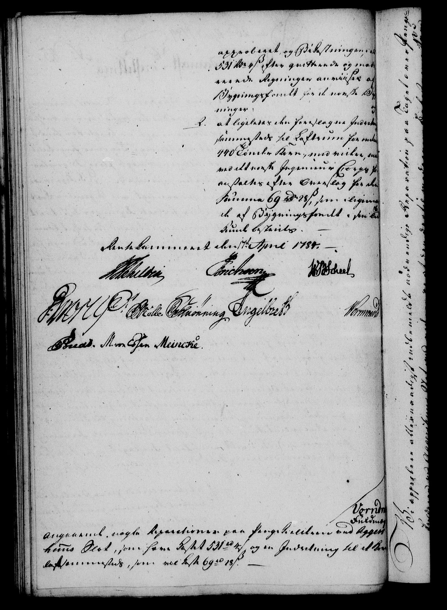 Rentekammeret, Kammerkanselliet, RA/EA-3111/G/Gf/Gfa/L0066: Norsk relasjons- og resolusjonsprotokoll (merket RK 52.66), 1784, s. 376
