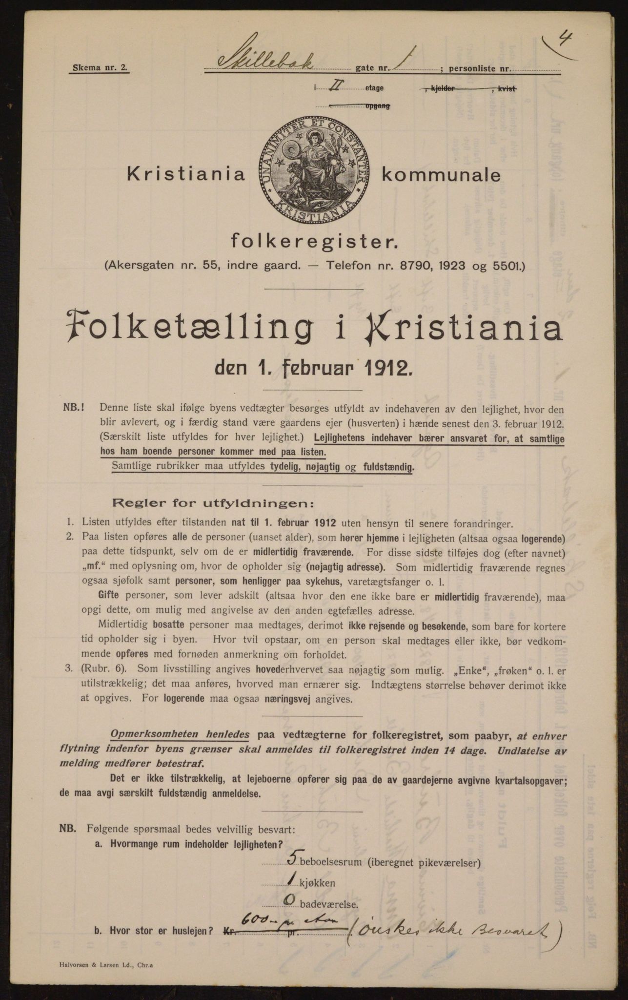 OBA, Kommunal folketelling 1.2.1912 for Kristiania, 1912, s. 95700