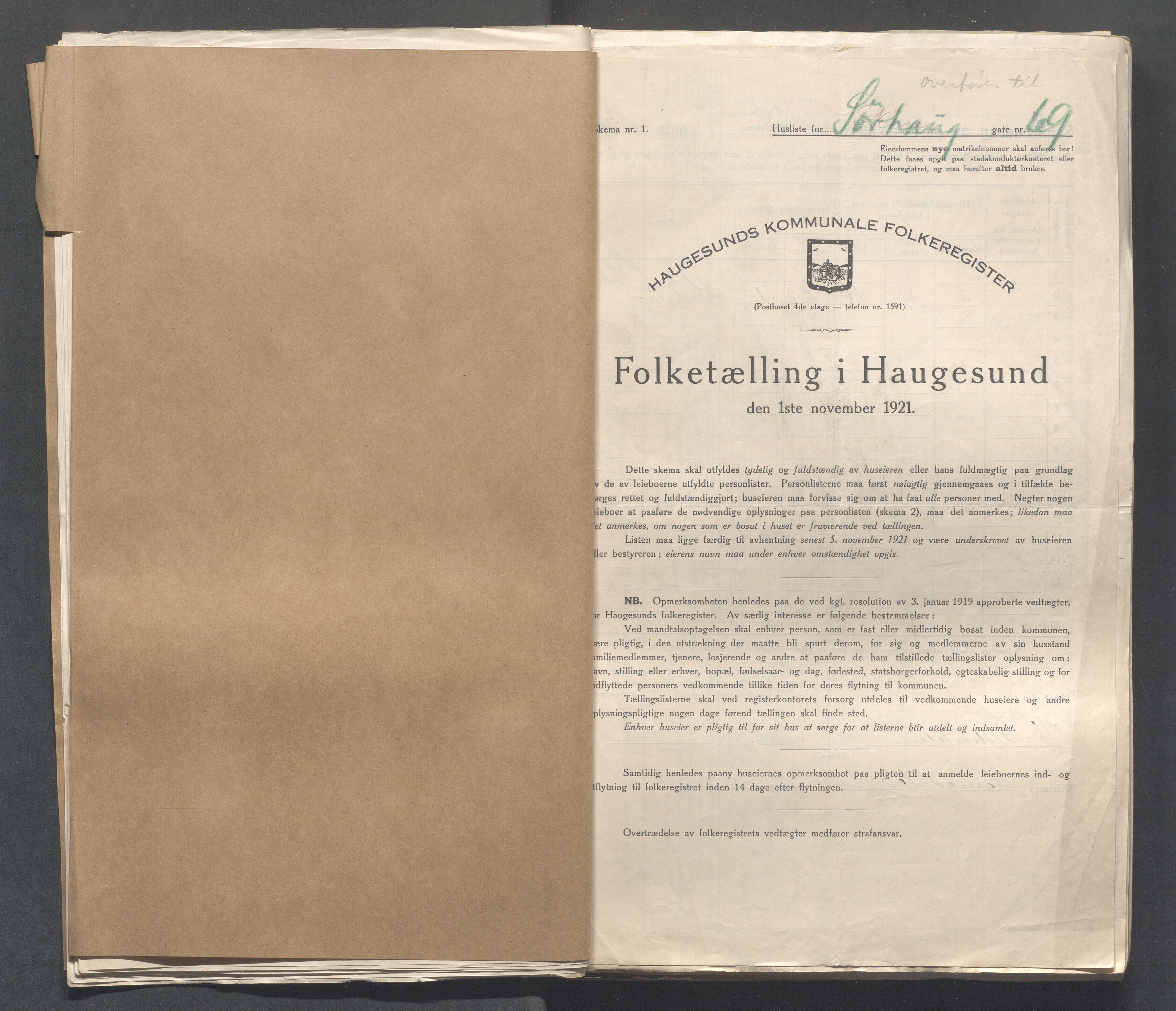 IKAR, Kommunal folketelling 1.11.1921 for Haugesund, 1921, s. 4991