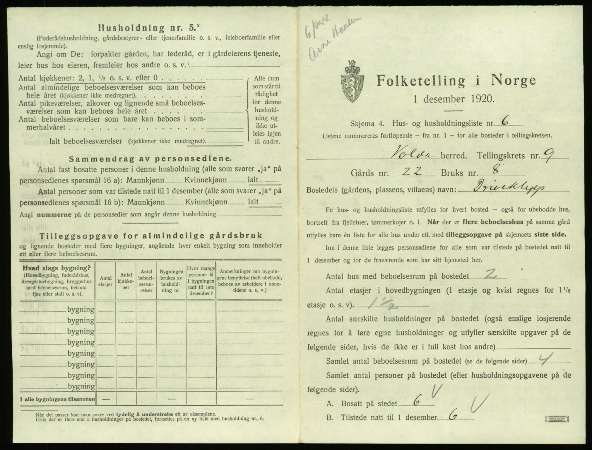 SAT, Folketelling 1920 for 1519 Volda herred, 1920, s. 780