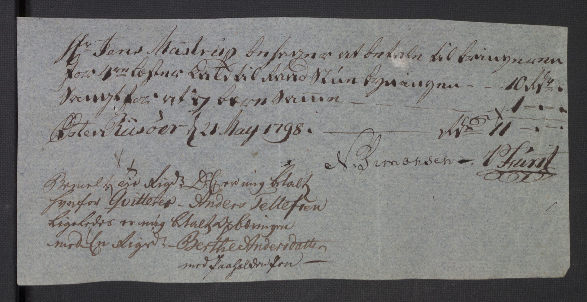 Danske Kanselli 1800-1814, AV/RA-EA-3024/K/Kk/Kka/Kkac/L0235: Kjøpstadregnskap Øster Risør, 1796-1800, s. 417