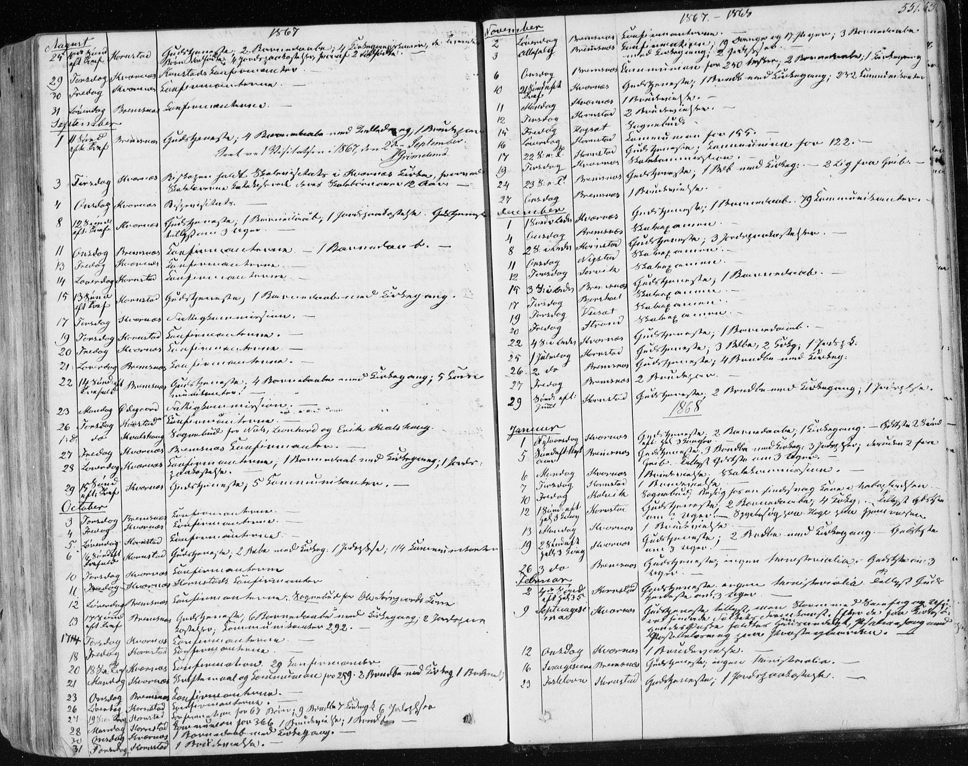 Ministerialprotokoller, klokkerbøker og fødselsregistre - Møre og Romsdal, AV/SAT-A-1454/568/L0804: Ministerialbok nr. 568A11, 1854-1868, s. 551