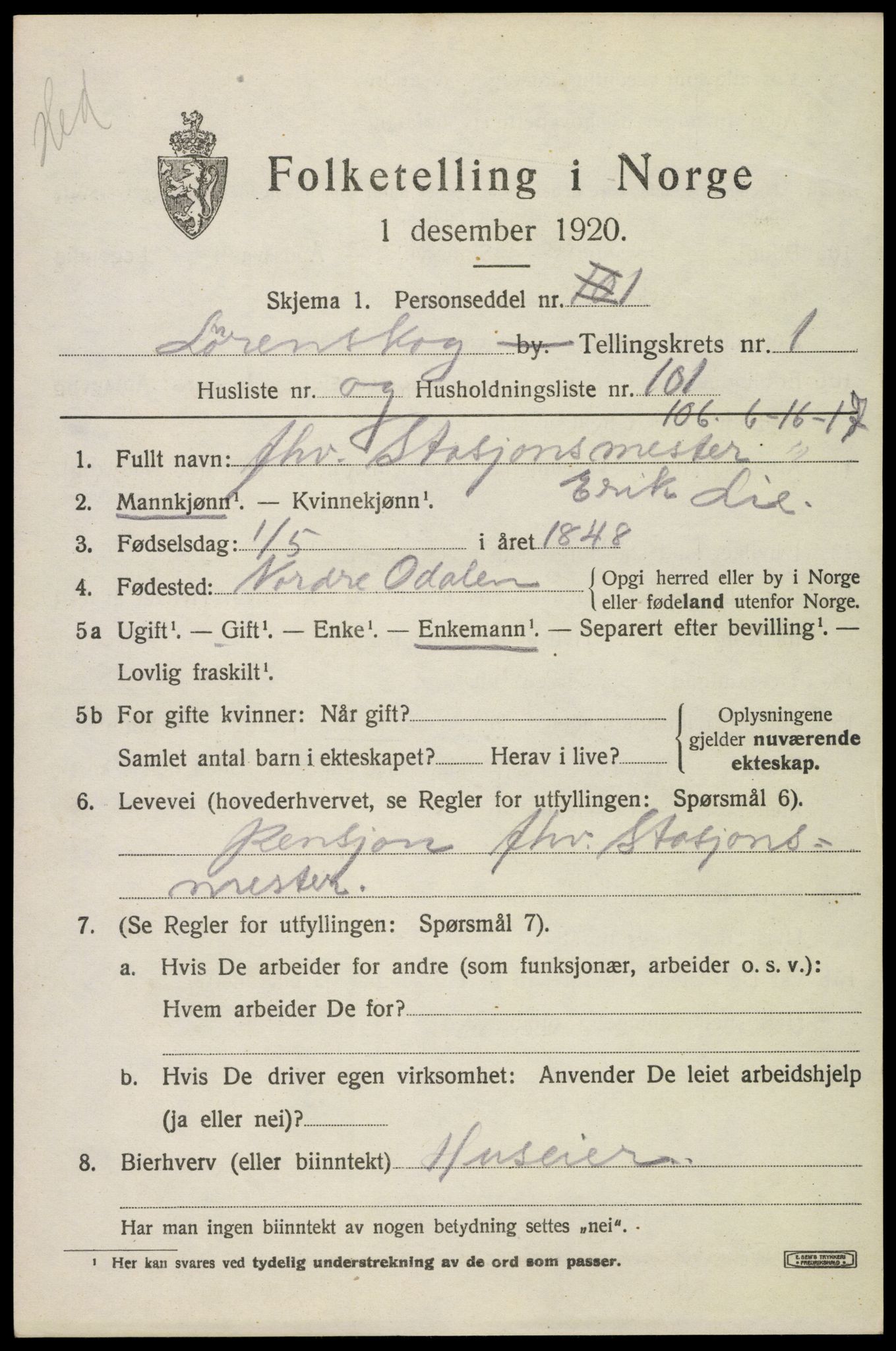 SAO, Folketelling 1920 for 0230 Lørenskog herred, 1920, s. 2075