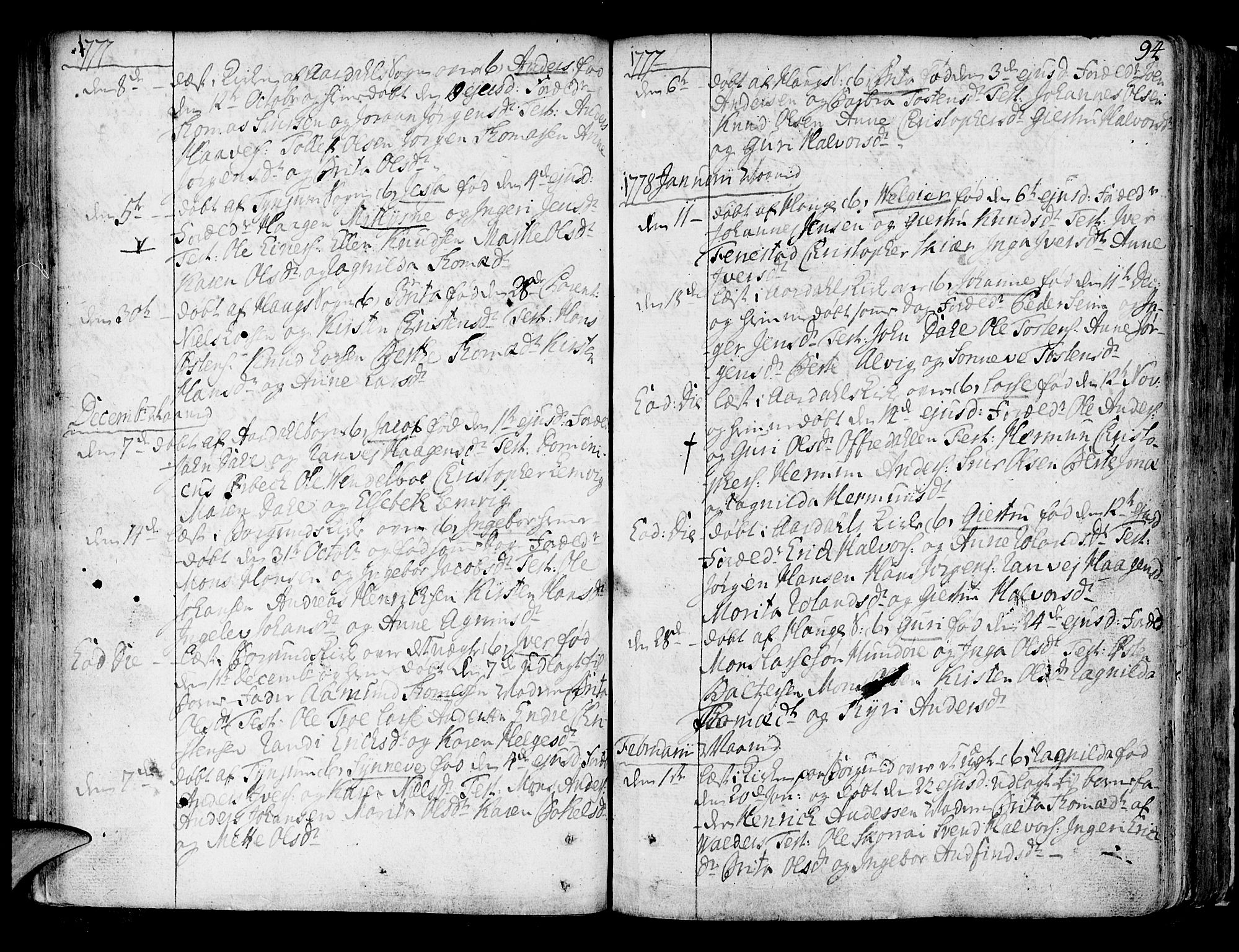 Lærdal sokneprestembete, SAB/A-81201: Ministerialbok nr. A 2, 1752-1782, s. 94