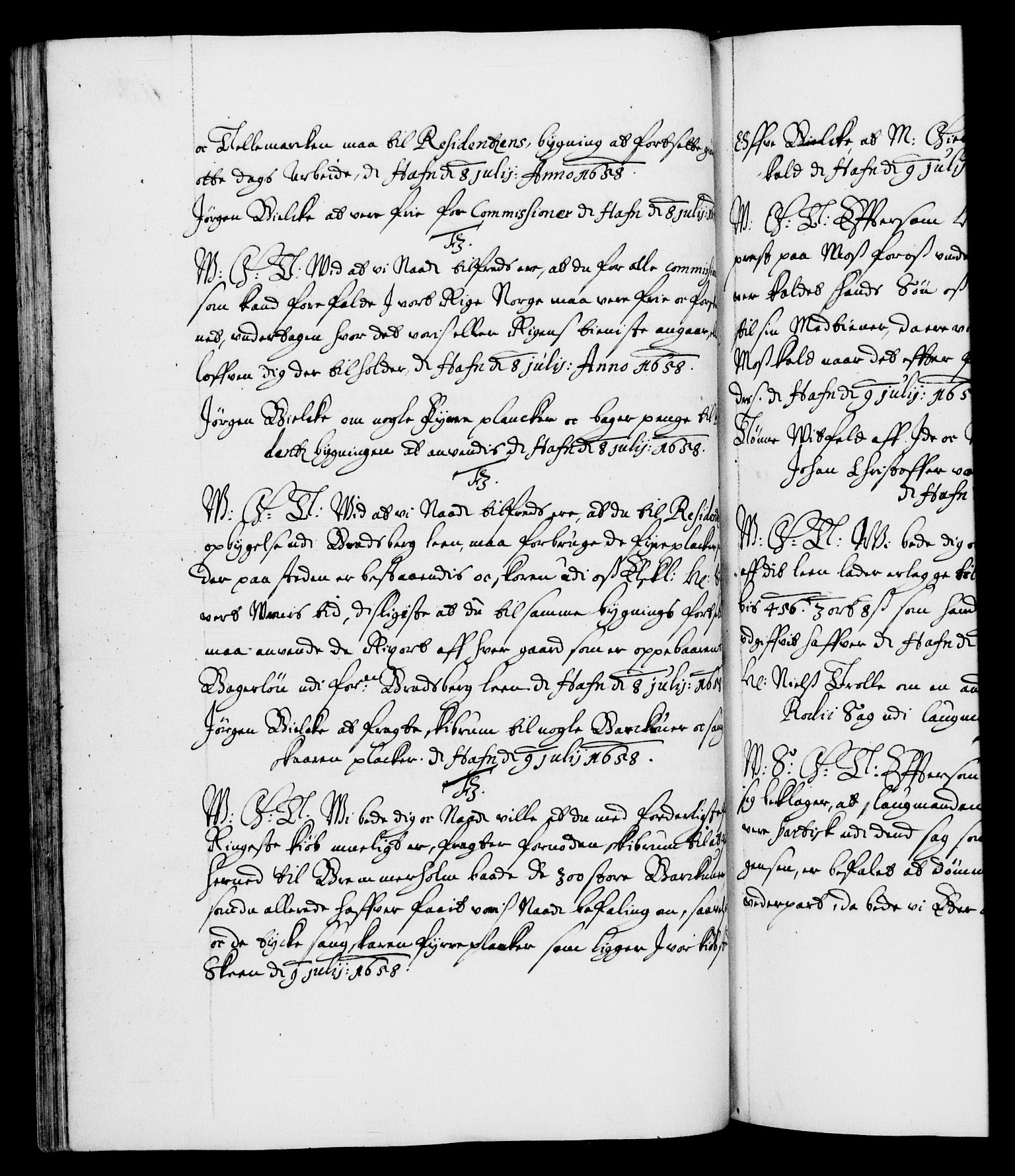 Danske Kanselli 1572-1799, AV/RA-EA-3023/F/Fc/Fca/Fcab/L0010: Norske tegnelser (mikrofilm), 1657-1660, s. 108b