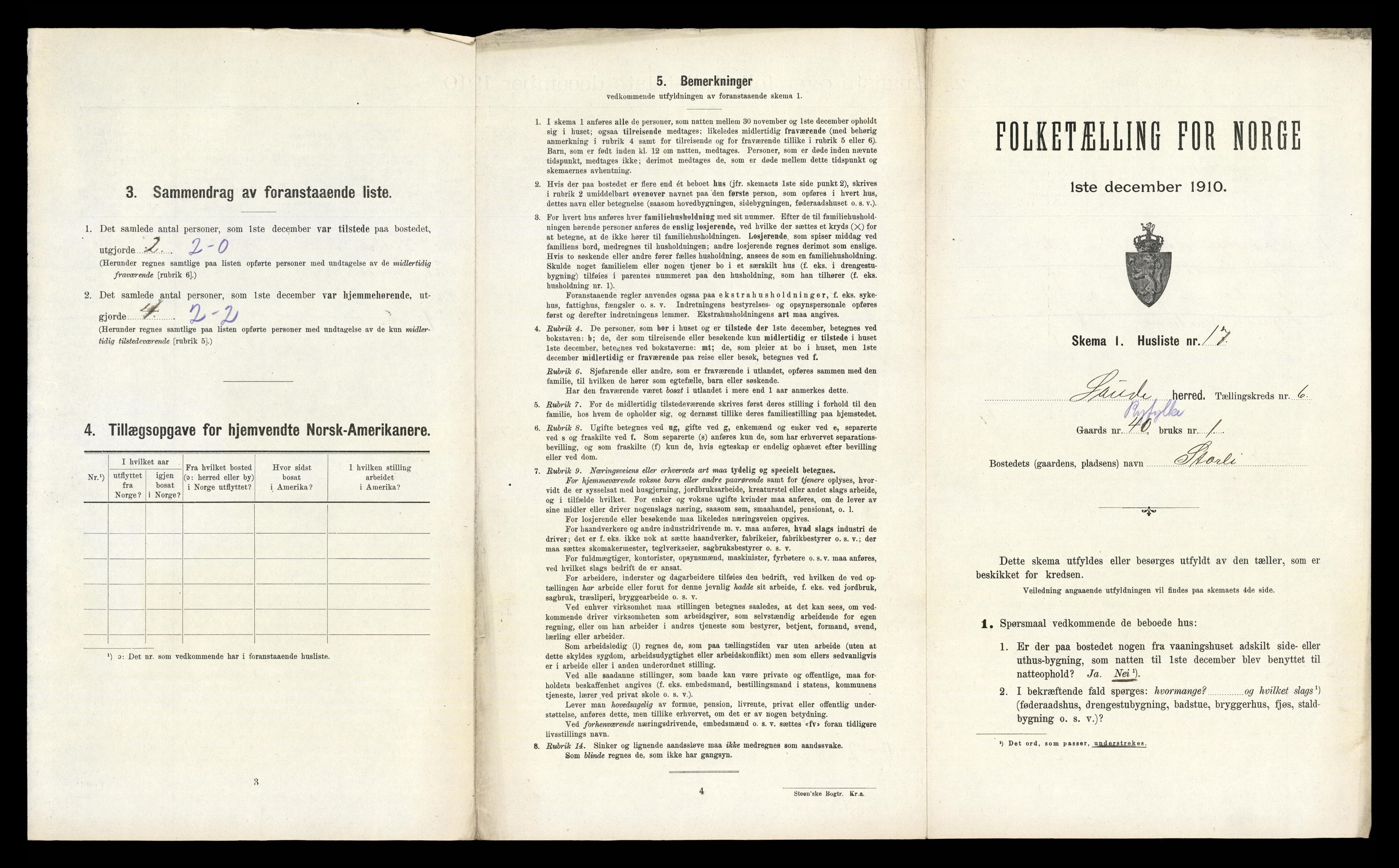 RA, Folketelling 1910 for 1135 Sauda herred, 1910, s. 524